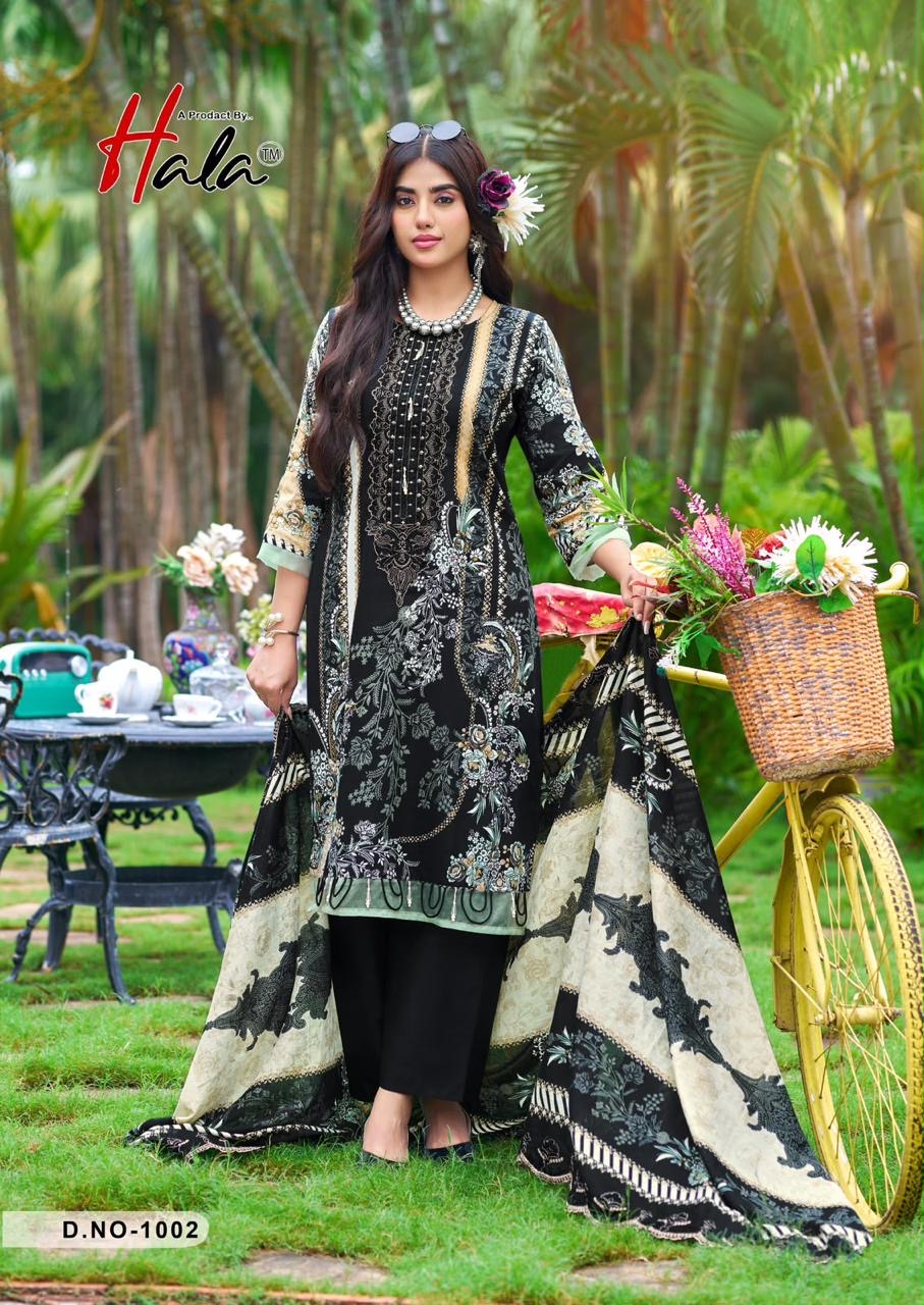 🏷️Hala Karachi cotton suit with heavy patch work & cutwork dupatta