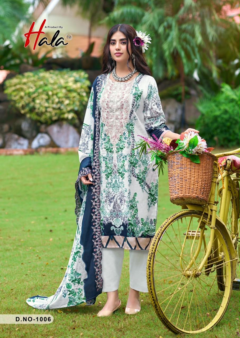 🏷️Hala Karachi cotton suit with heavy patch work & cutwork dupatta