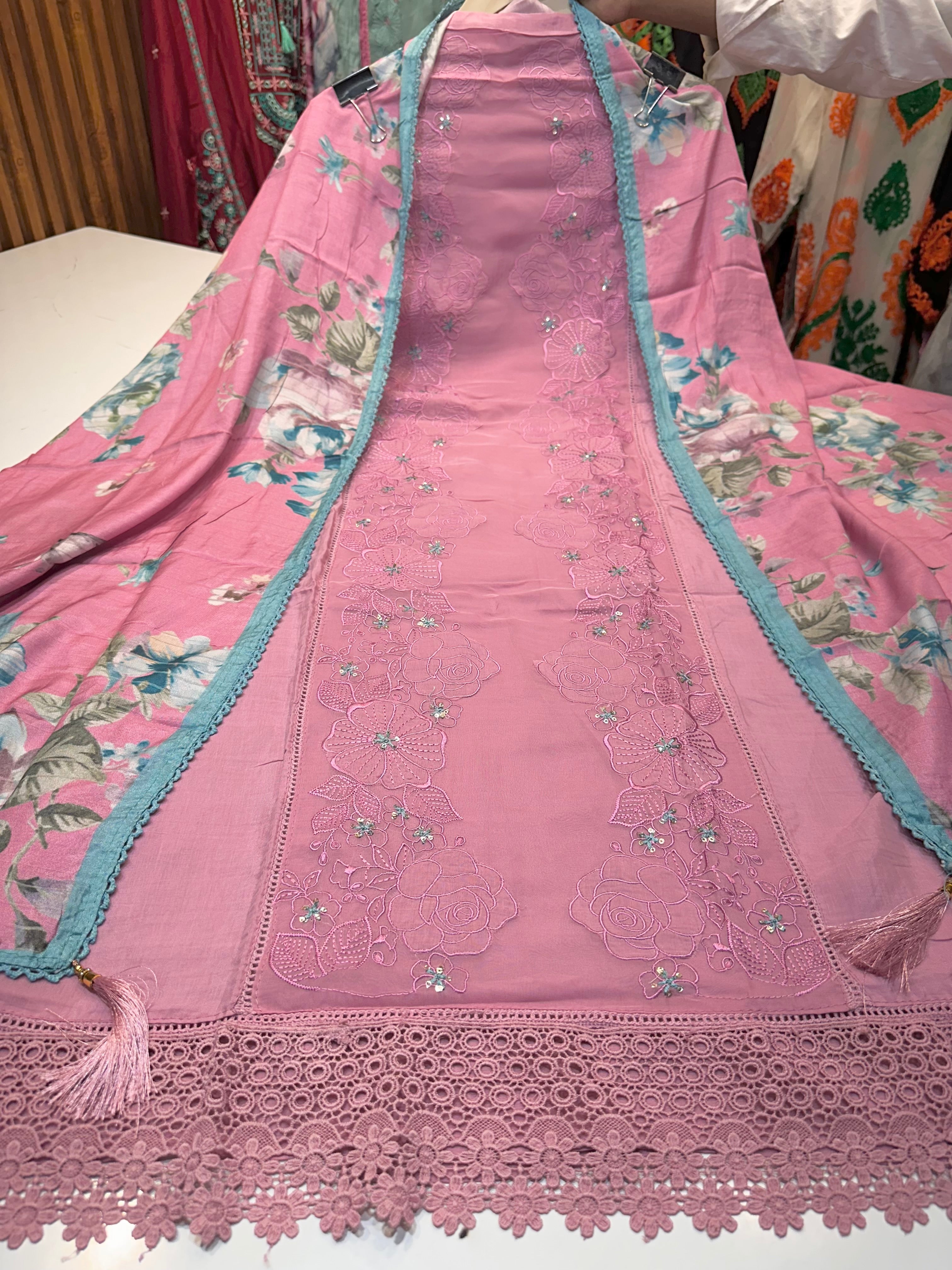 Product code:-(mul 01)Pure mul chanderi collection with heavy applique work