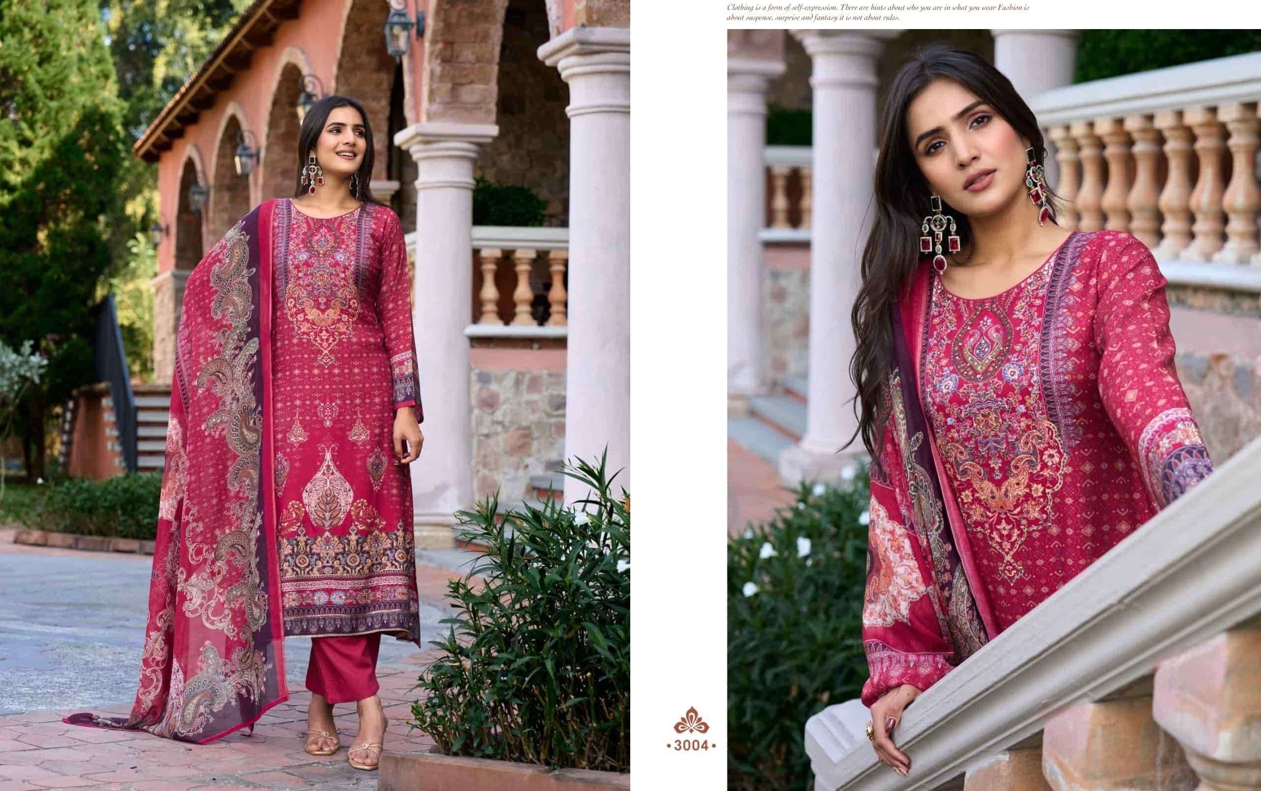 Pure muslin digital printed suit with pure muslin digital printed dupatta (002)