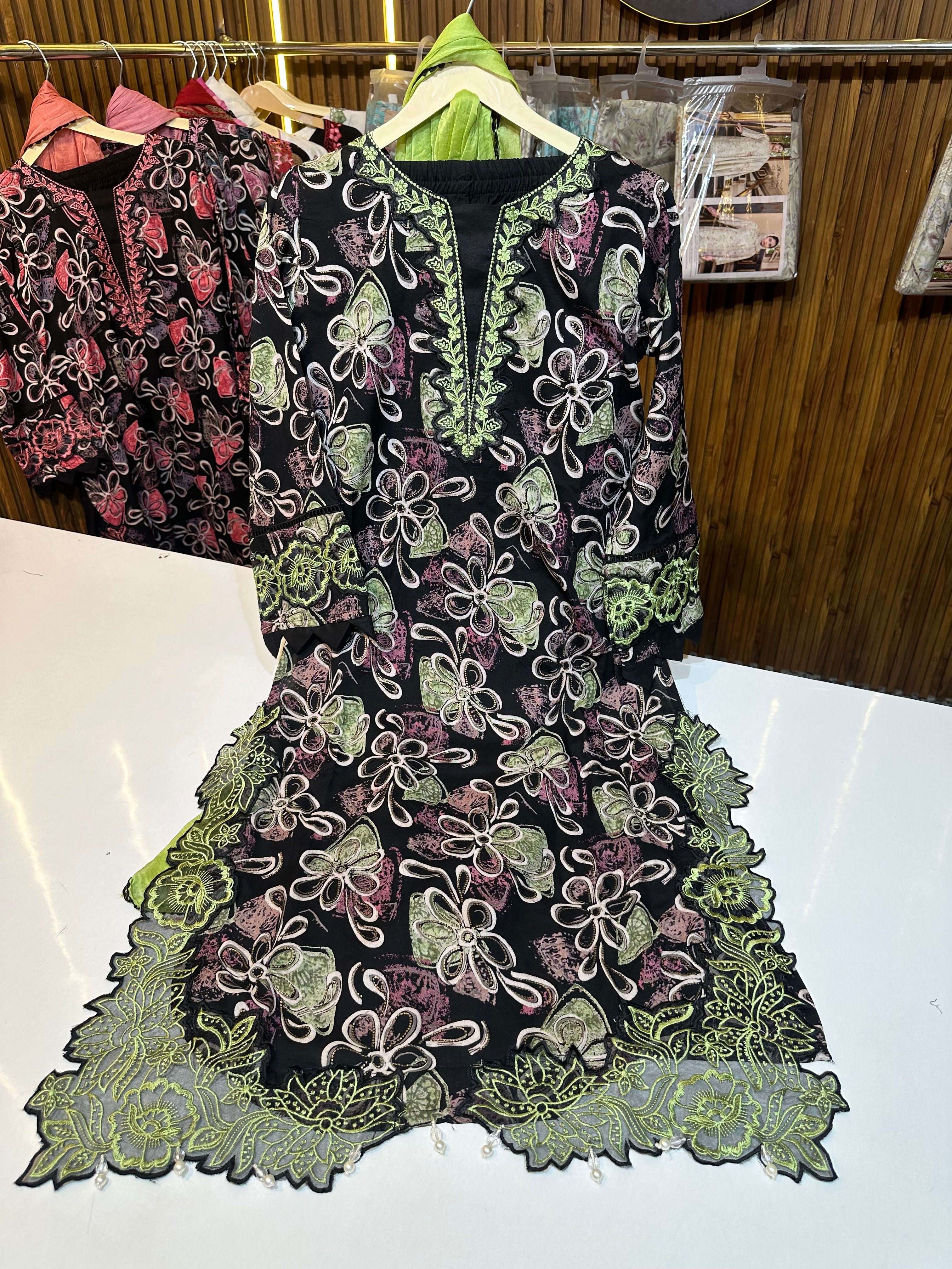 Rayon Karachi patch work sale