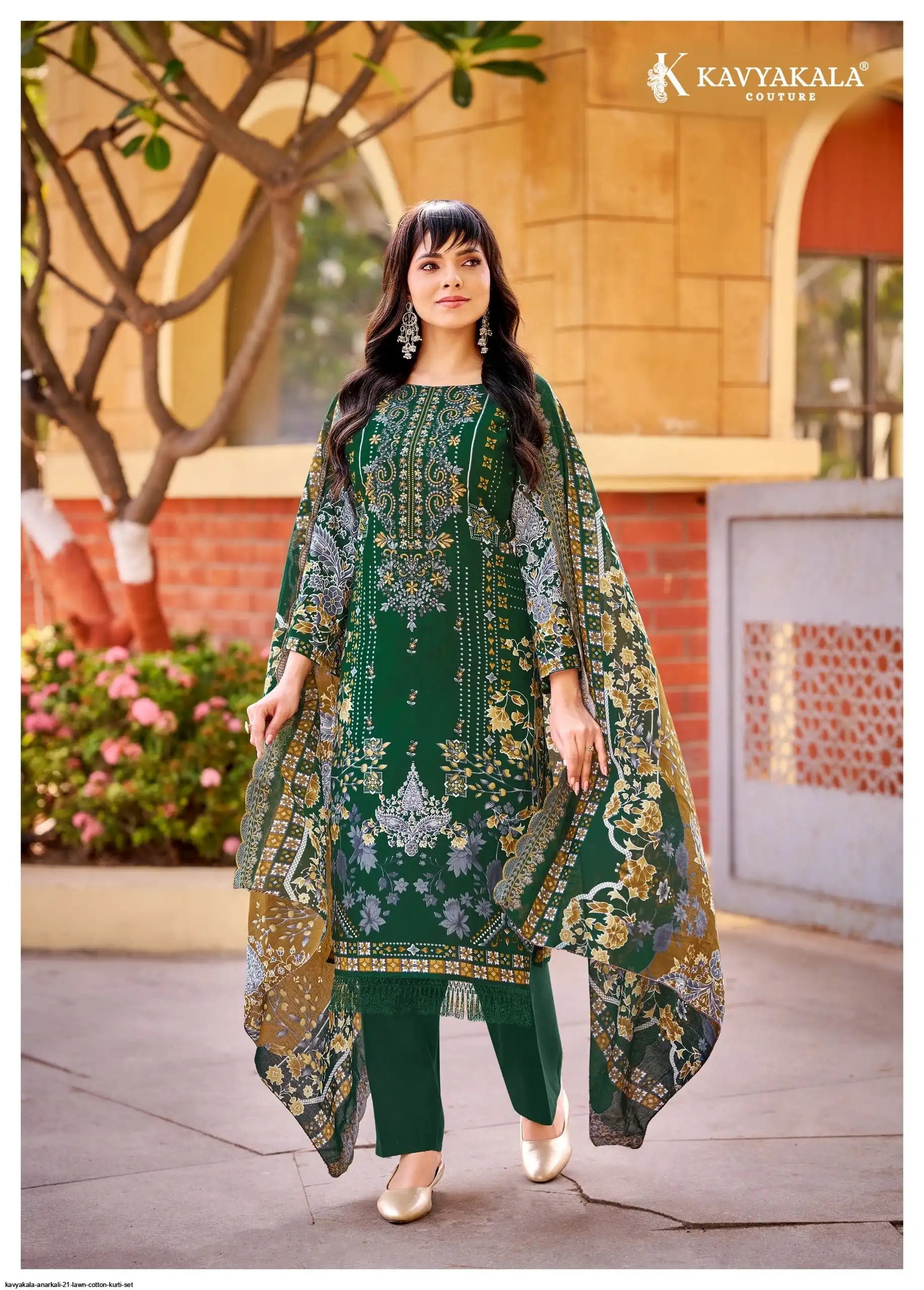 Kavyakala Anarkali (vol-21) pure cotton with pure cotton cutwork dupatta