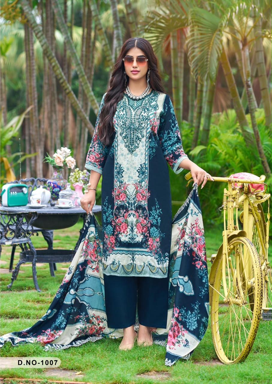 🏷️Hala Karachi cotton suit with heavy patch work & cutwork dupatta