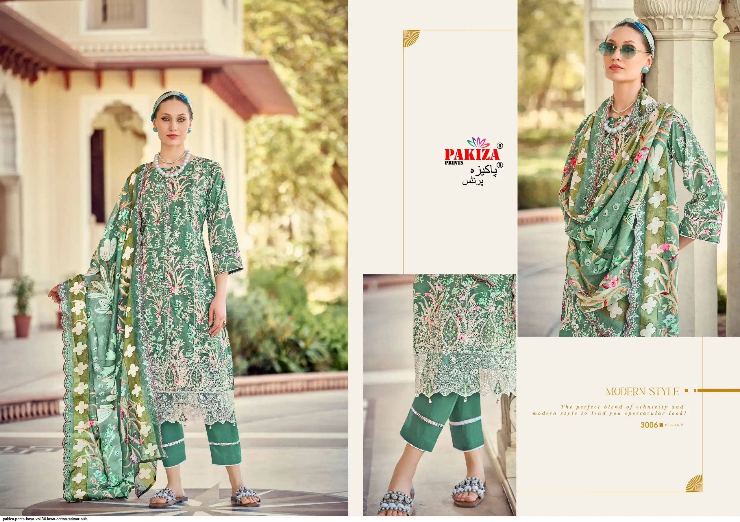 Pakiza haya vol-30(3006 to 3010)  pure cotton suit with heavy embroidery & pure cotton dupatta