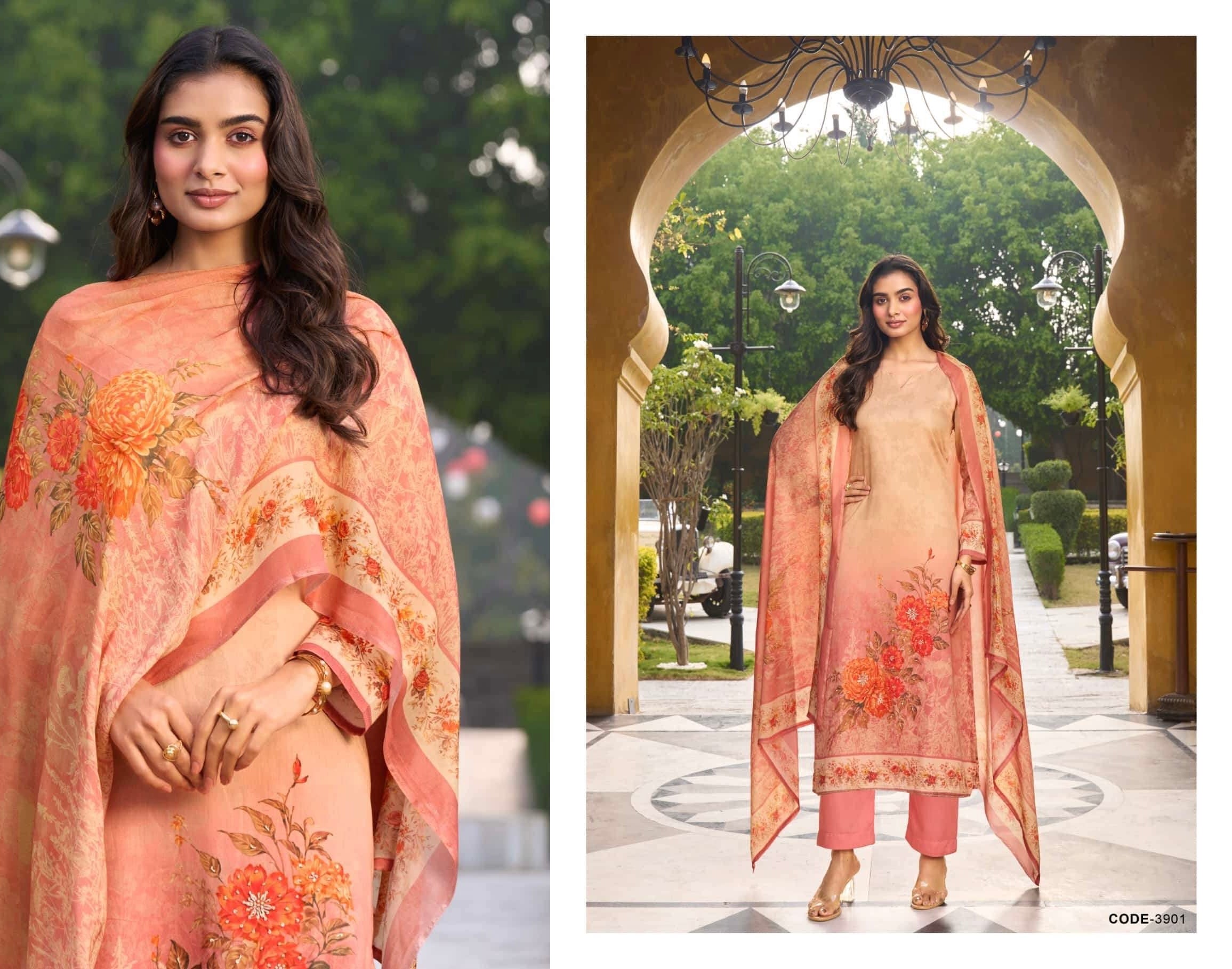 🏷️Product code:-(1001)Pure jaam cotton suit with pure muslin digital print dupatta with elegance handwork