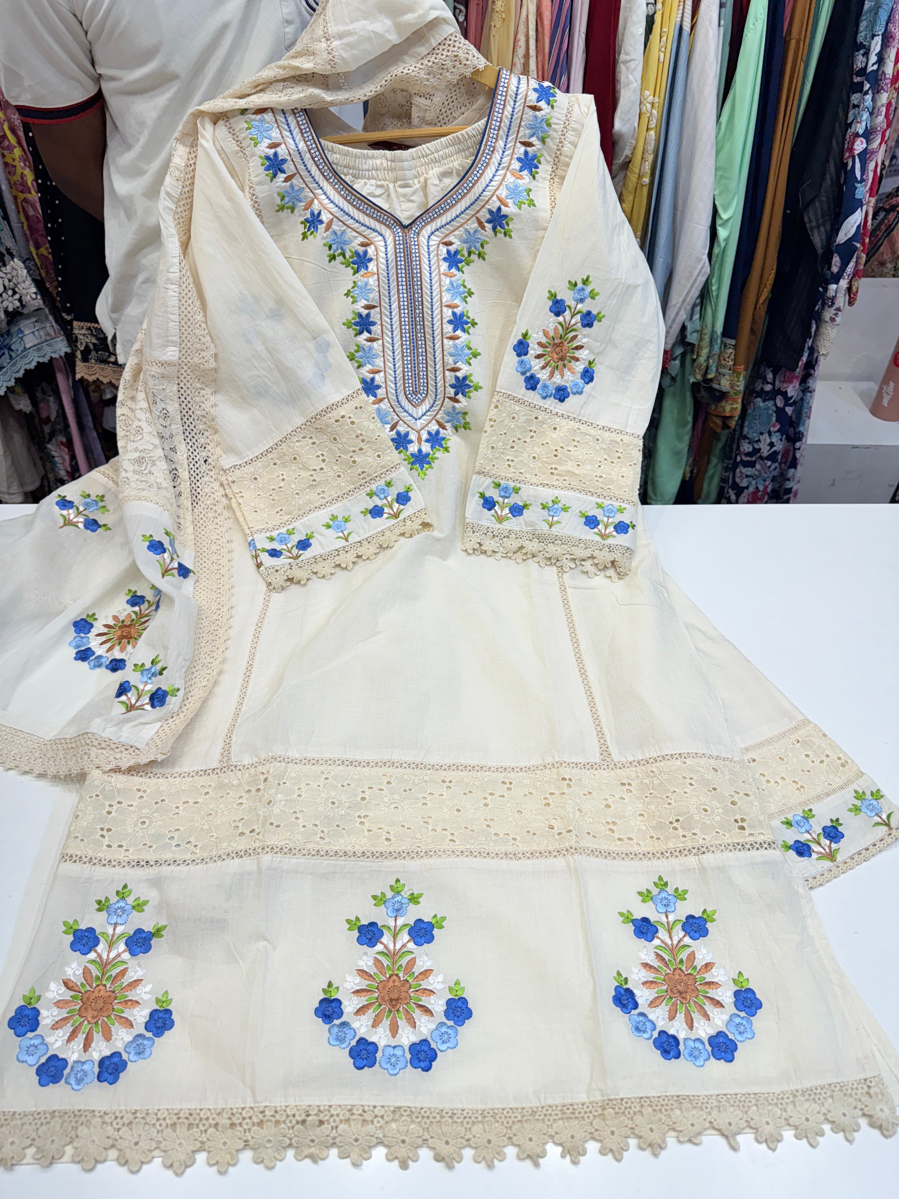 Khadi Cotton Designer Suit