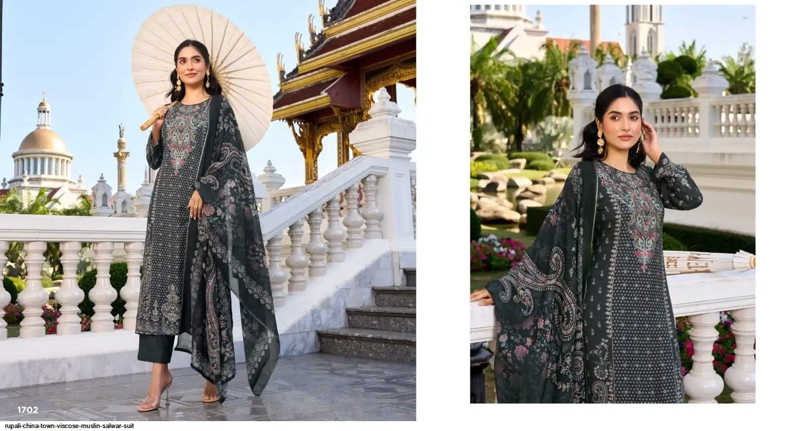 Pure muslin suit with pure muslin digital printed dupatta