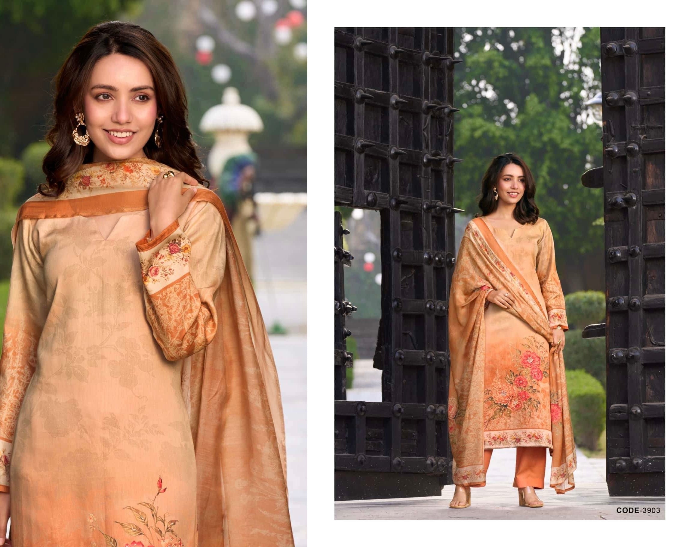 🏷️Product code:-(1001)Pure jaam cotton suit with pure muslin digital print dupatta with elegance handwork