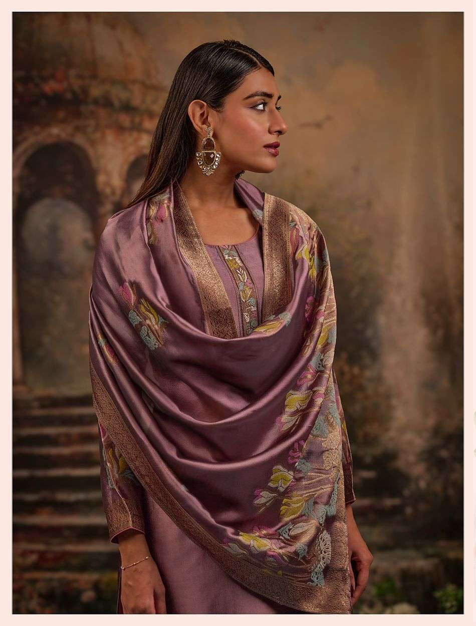 Product code(NETRA). Netra Banarsi silk suit with elegant work ( Rakhi Special Offer )