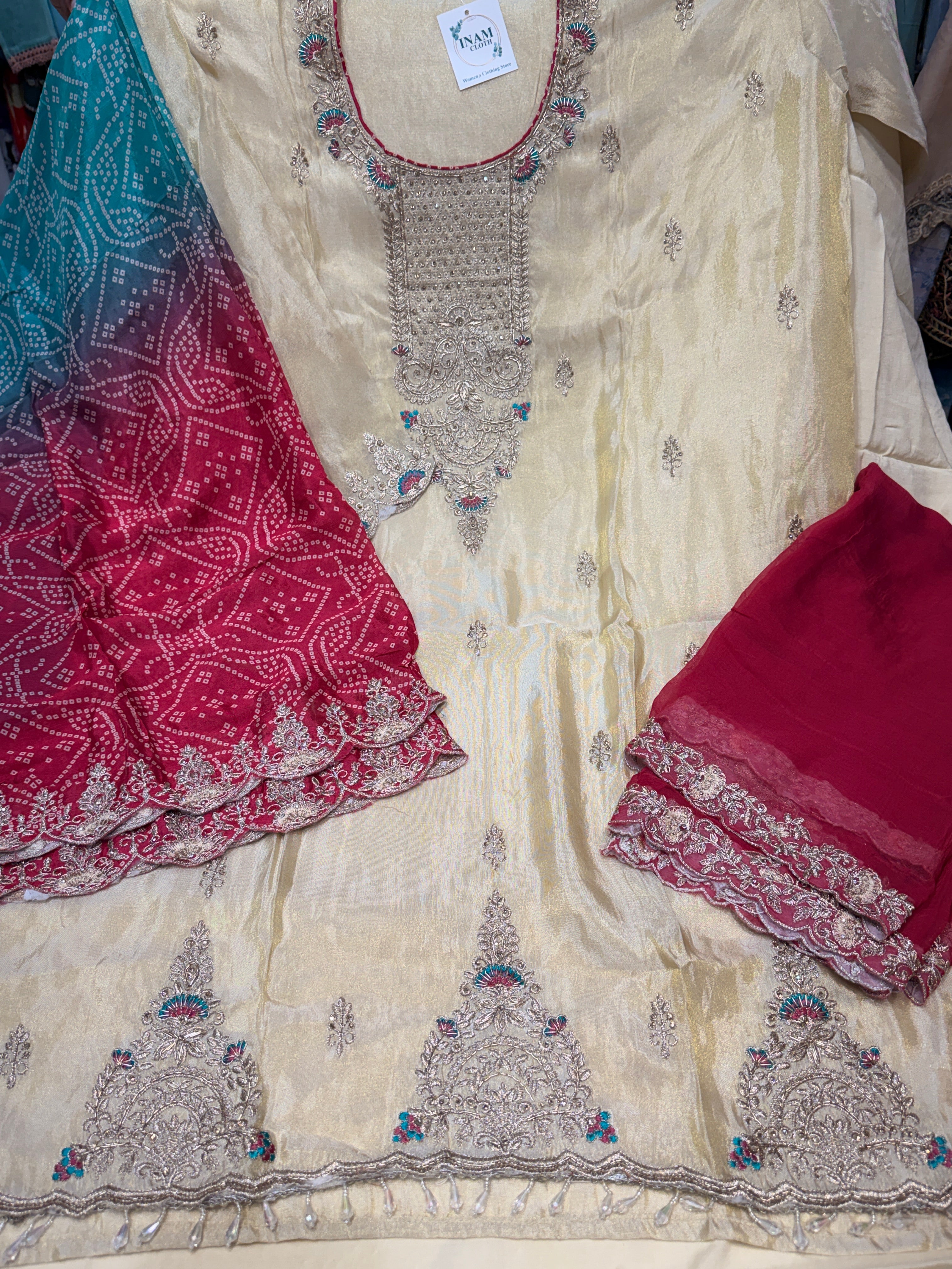 🏷️Product code:- (PSD01) pure shimmer with Dabka work ❤️