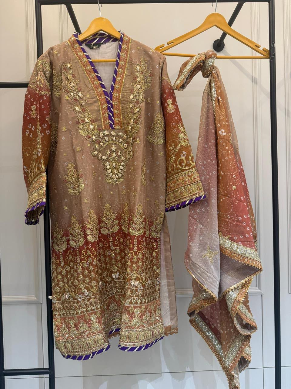 Product code:-(2501)Pure chiffon heavy party wear suit with gotta Patti work