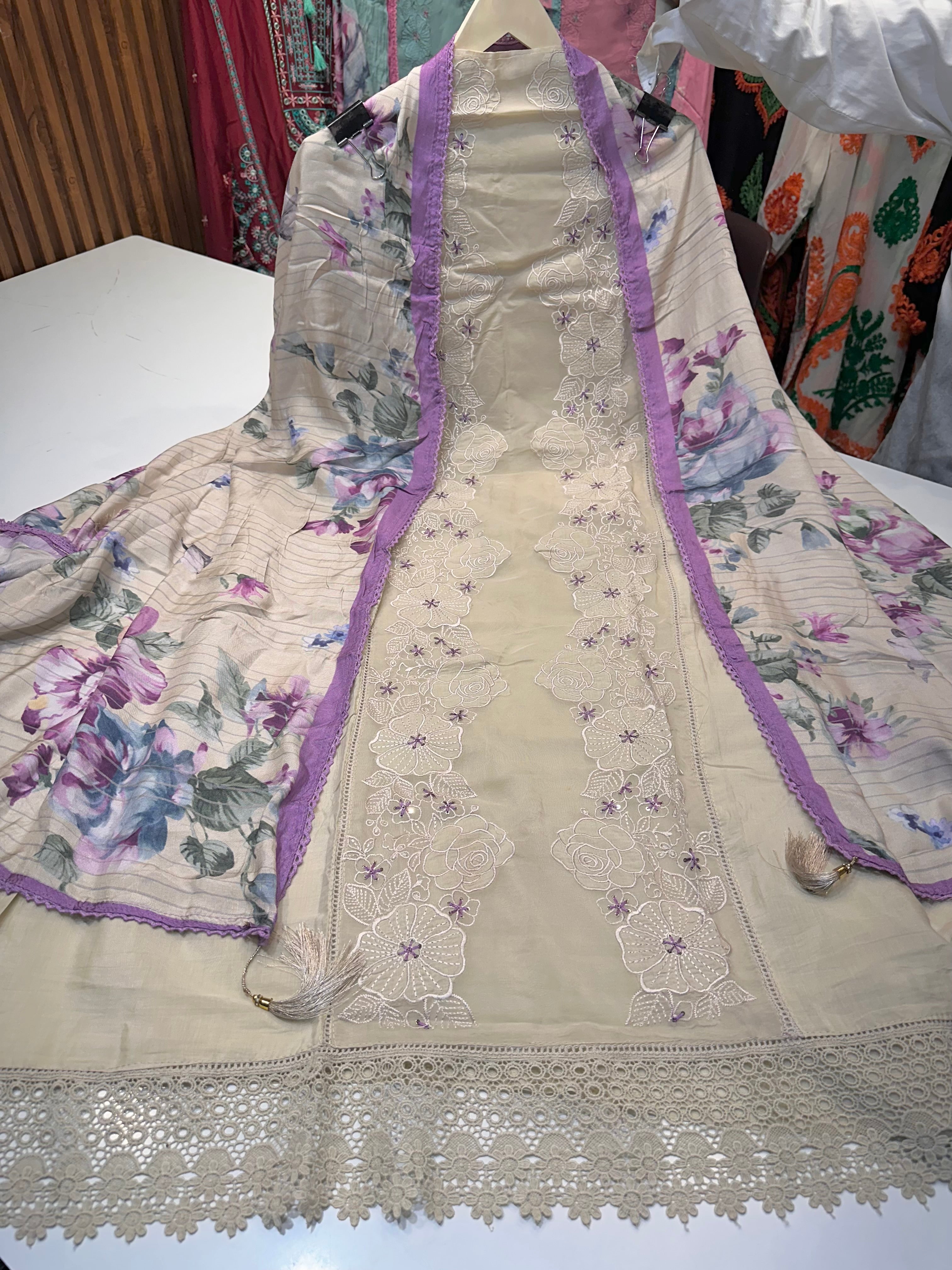Product code:-(mul 01)Pure mul chanderi collection with heavy applique work
