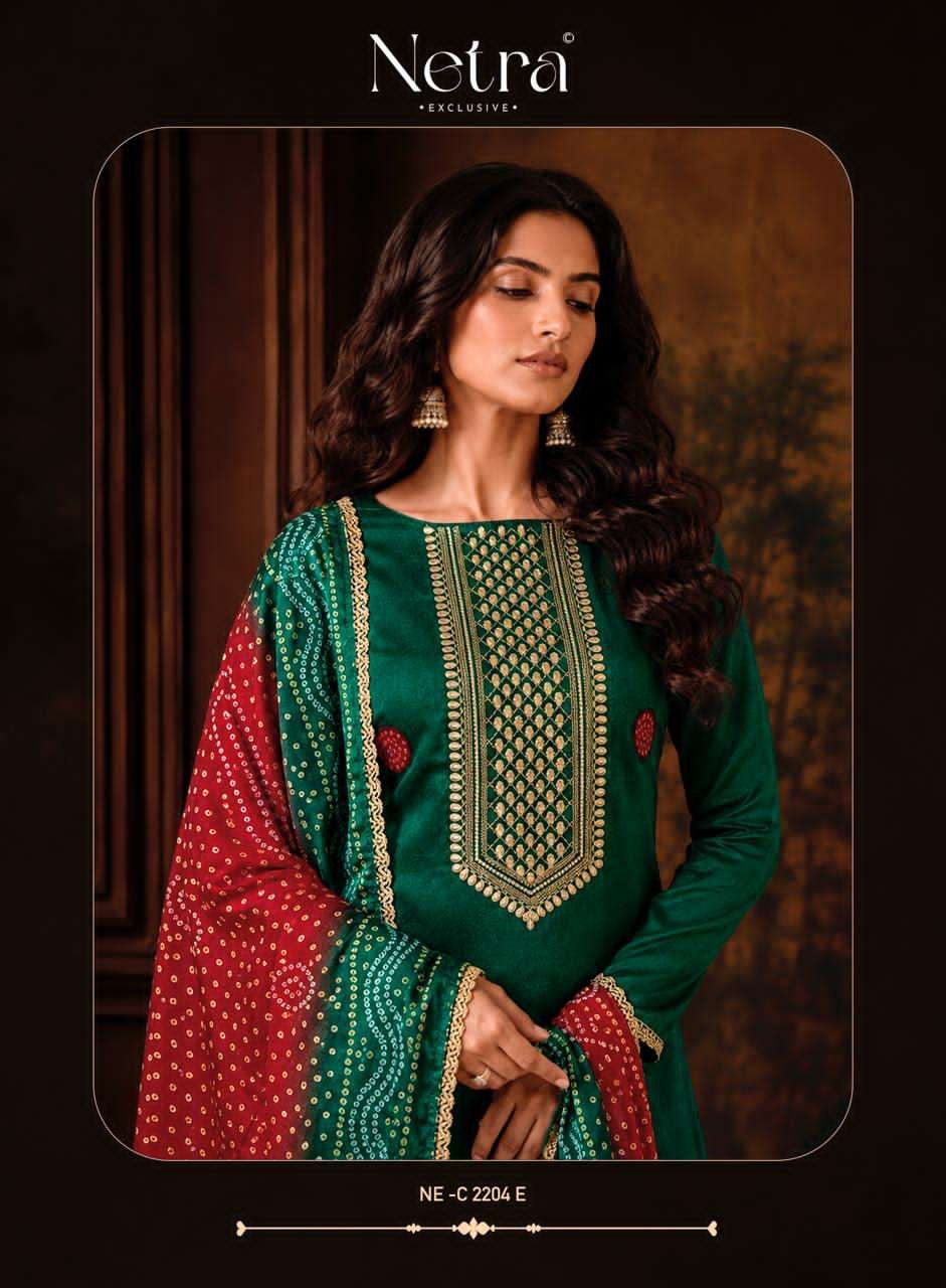 Product code:-(2001)Premium Pure Gajji Silk With Bandhani Print Or Embroidery Work And Fancy Lace Daman And Sleeves