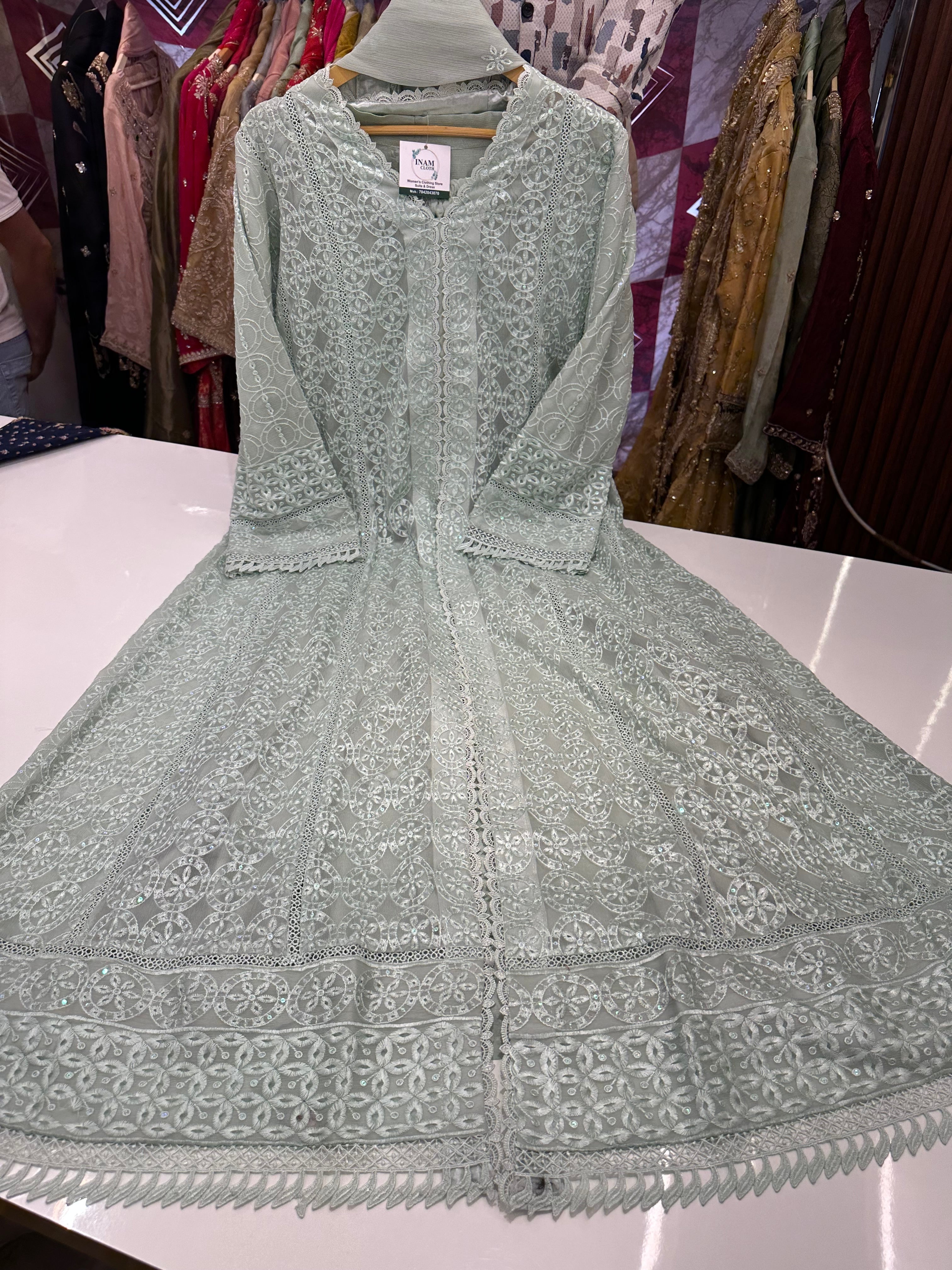 Agha noor original gowns with heavy thread work