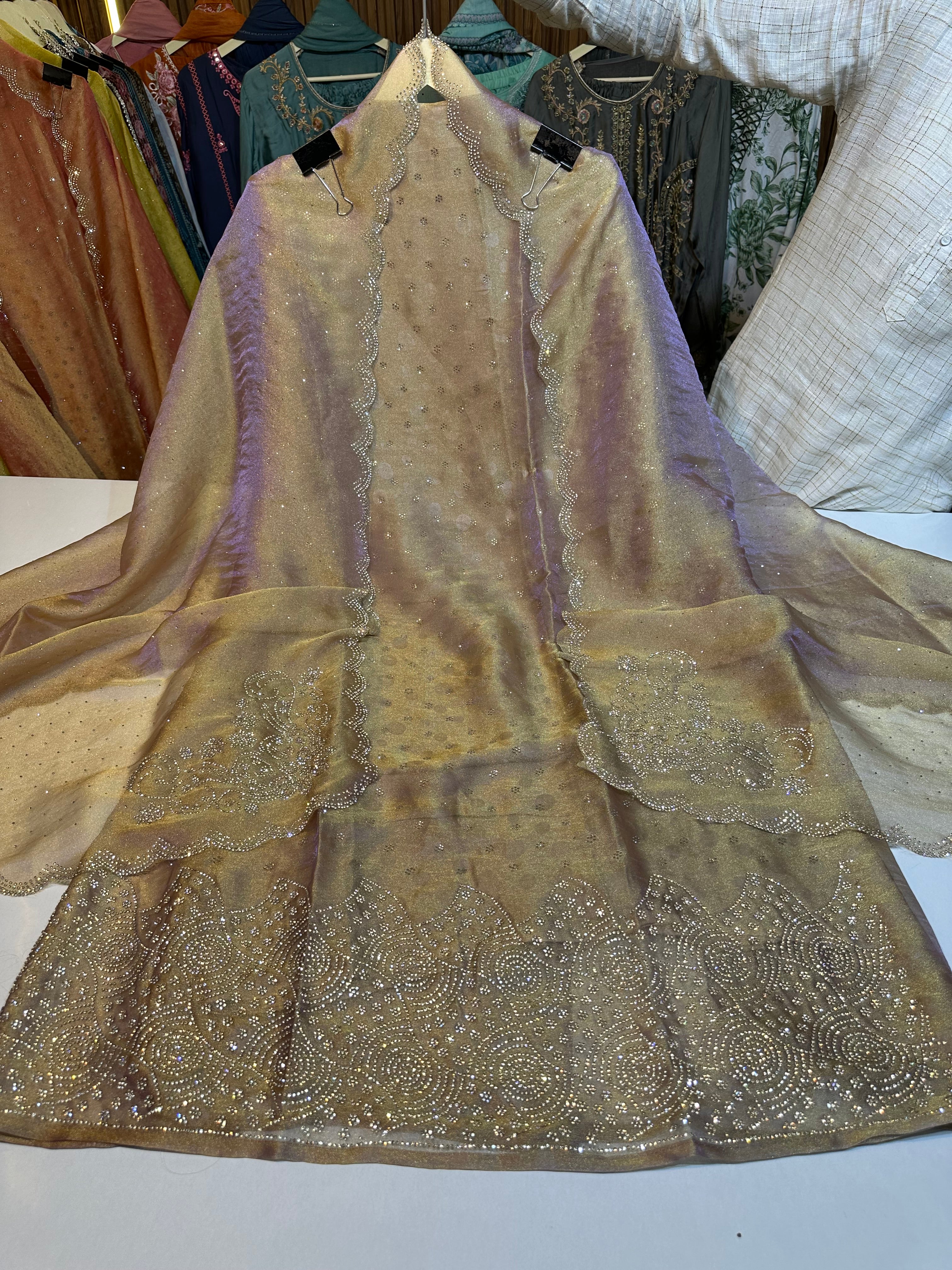 Pure shimmer party wear bumper sale 🔥 with heavy ZARKAN work