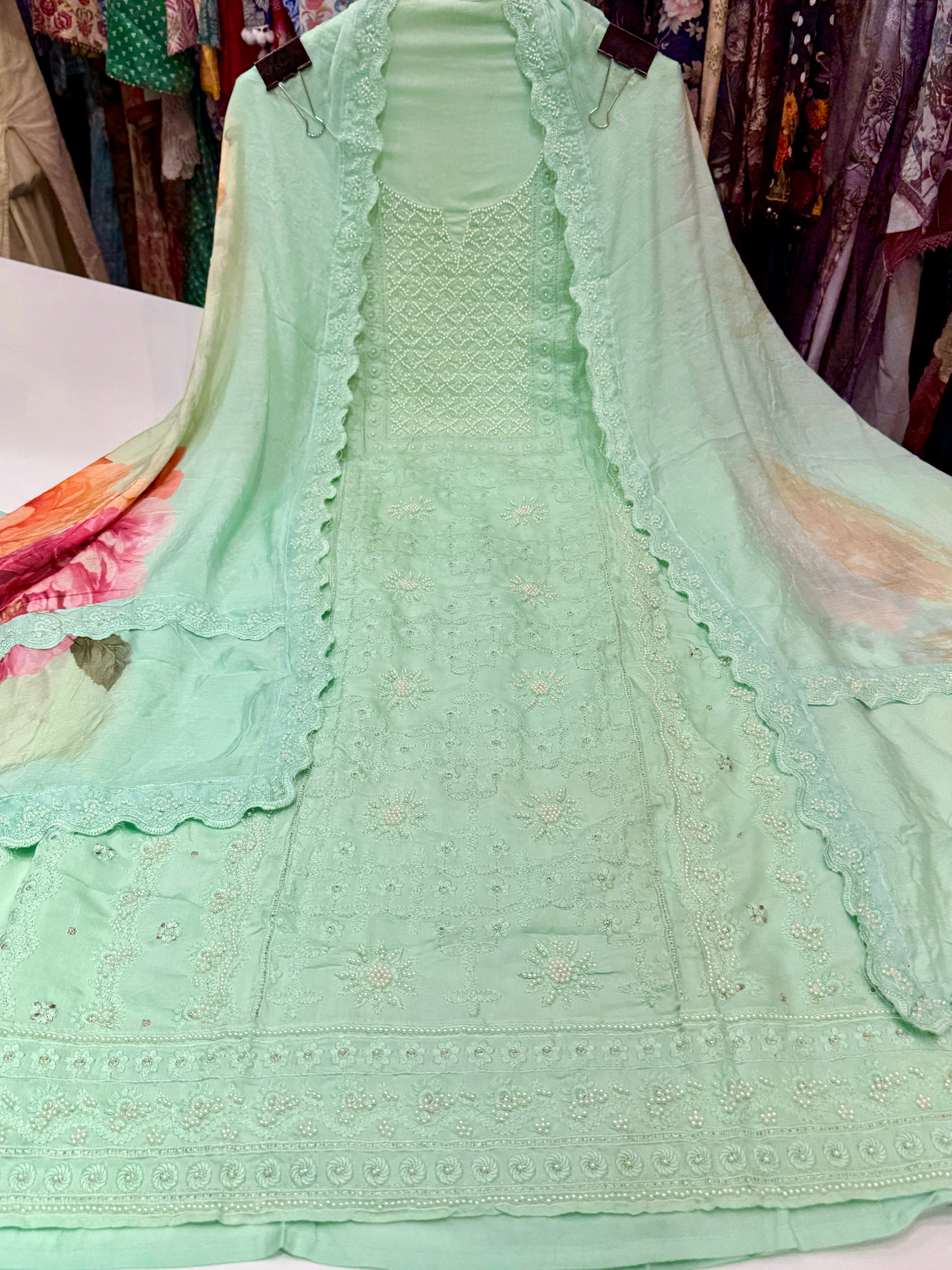 RAKHI SPECIAL OFFER🔥 pure muslin suit with Lucknowi & handwork|| pure muslin digital printed dupatta