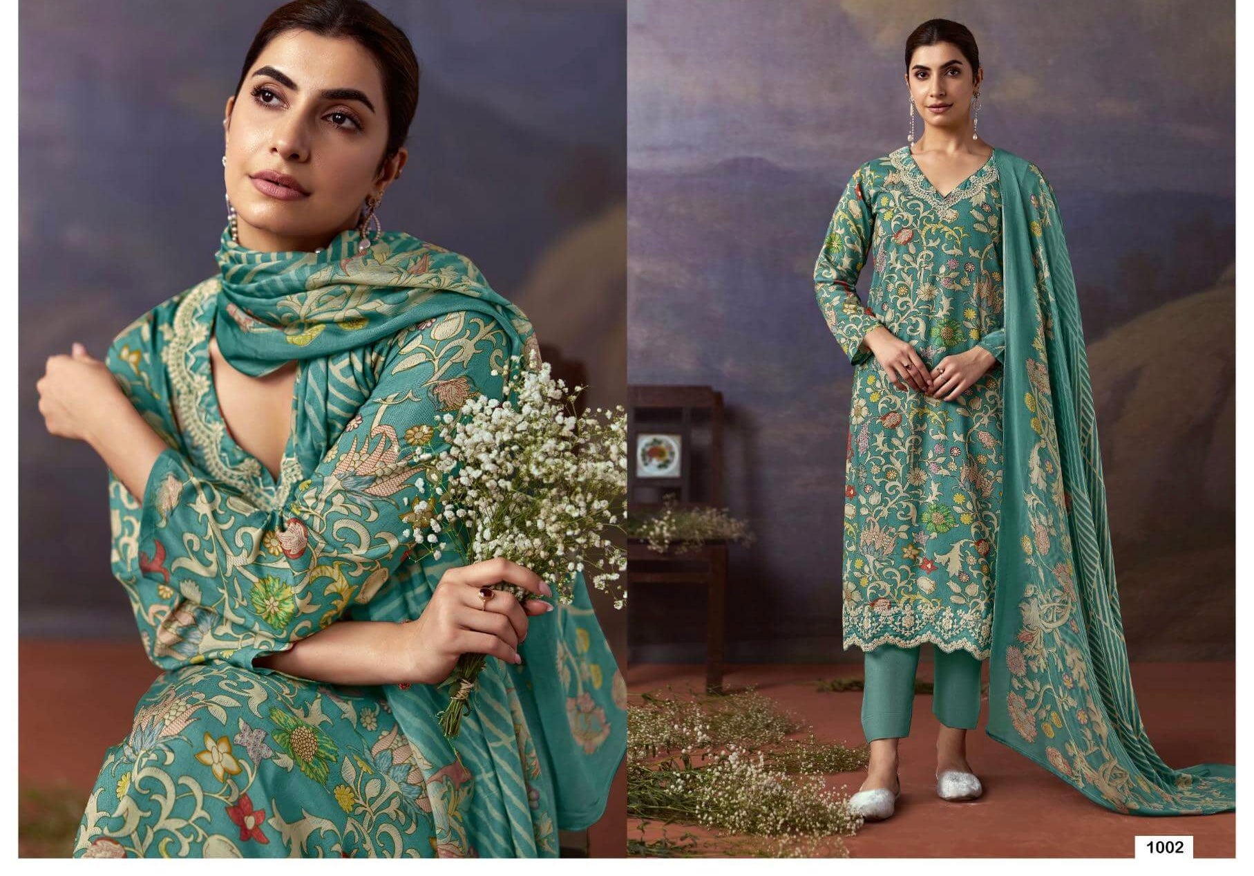 Pure muslin summer sale 🔥(sanjh) with digital print & elegance work ❤️