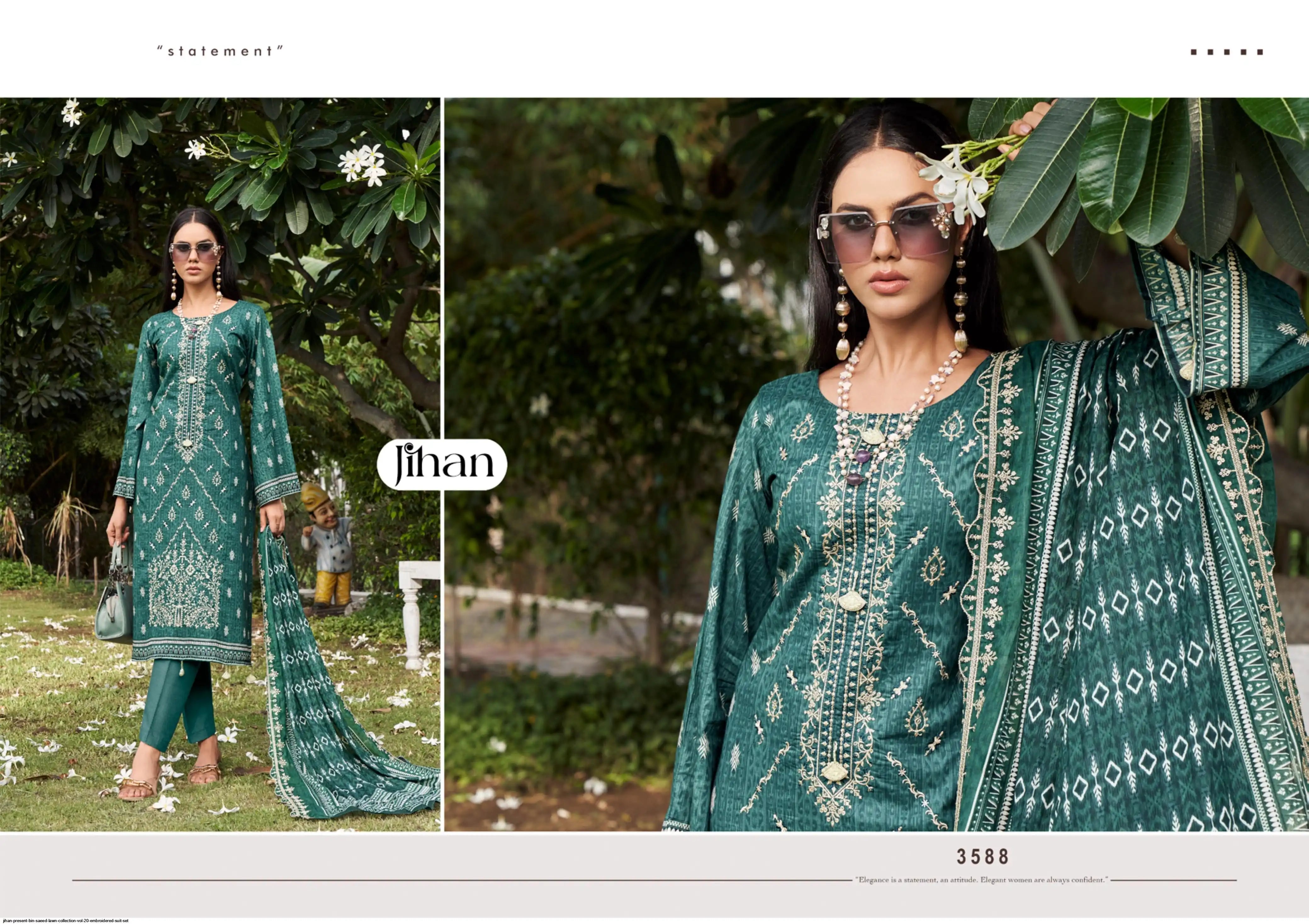 🏷️Product code:-(801) JIHAN(Binsaeed vol 20) heavy embroidery cotton suit