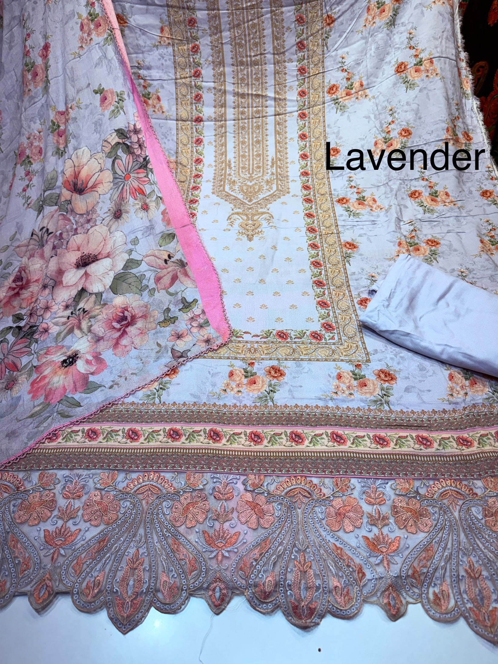 🏷️Product code(1201) Pure rayon heavy karachi lace work suit with pure rayon digital printed dupatta