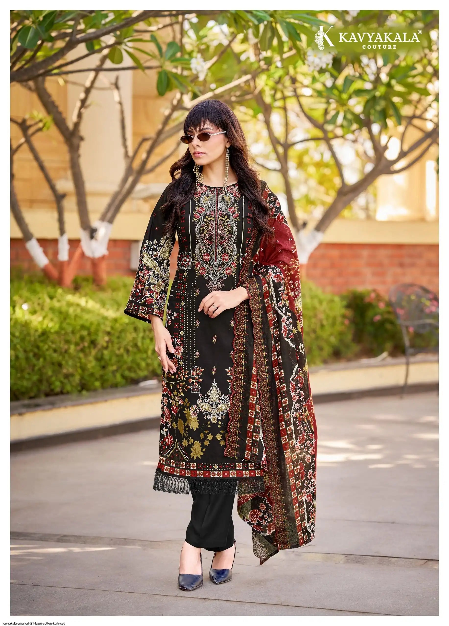 Kavyakala Anarkali (vol-21) pure cotton with pure cotton cutwork dupatta