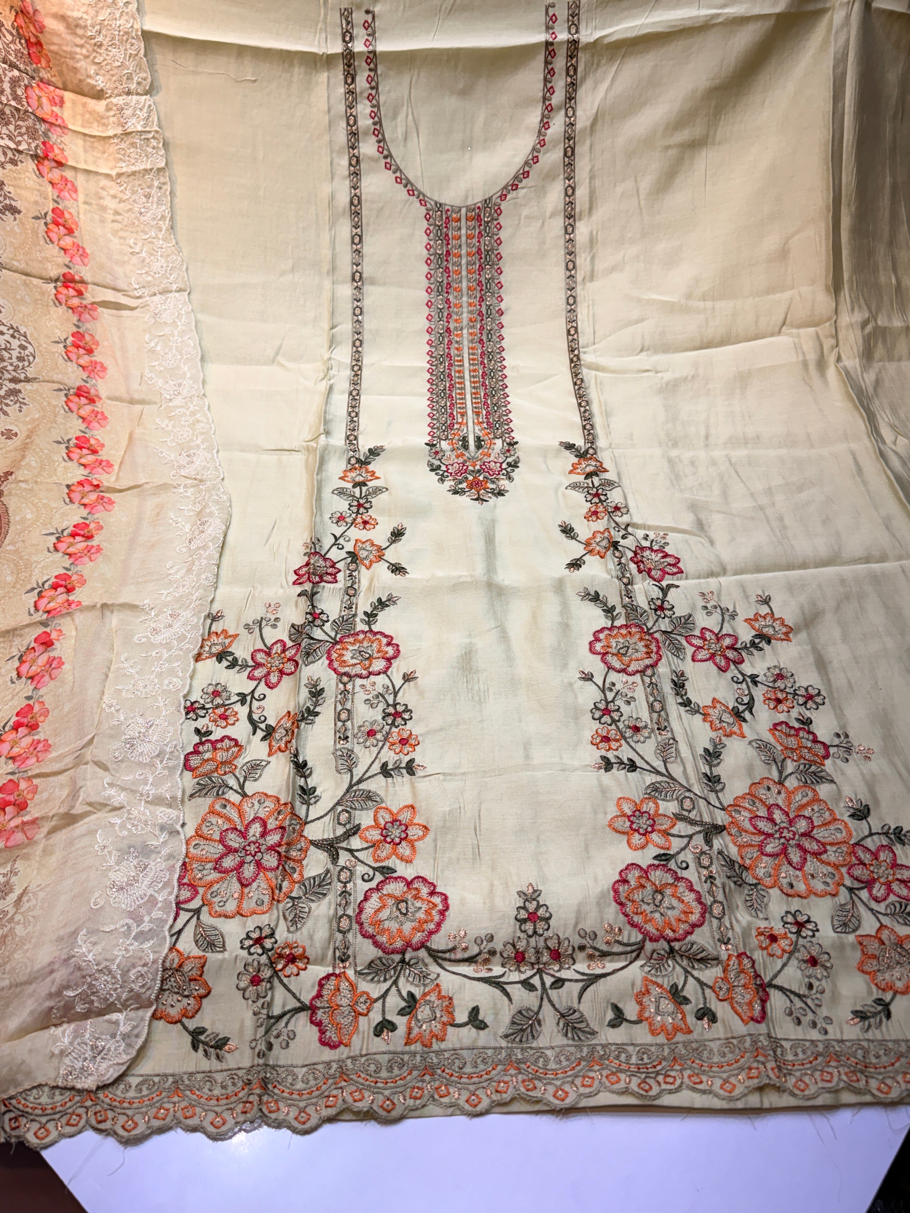 🏷️Product code:- pure modal heavy with heavy embroidery & pure muslin digital printed dupatta