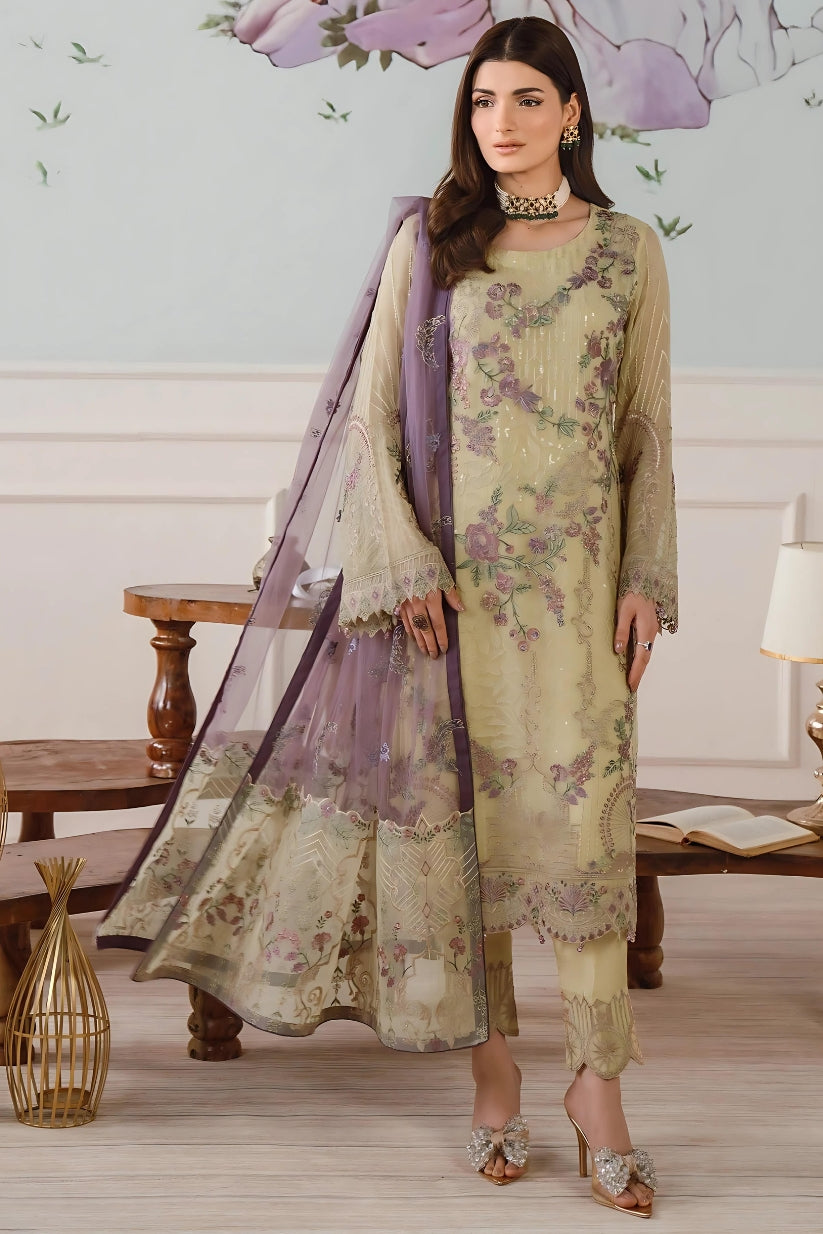 Inlays Ramsha Chiffon Collection Vol 25 F-2508