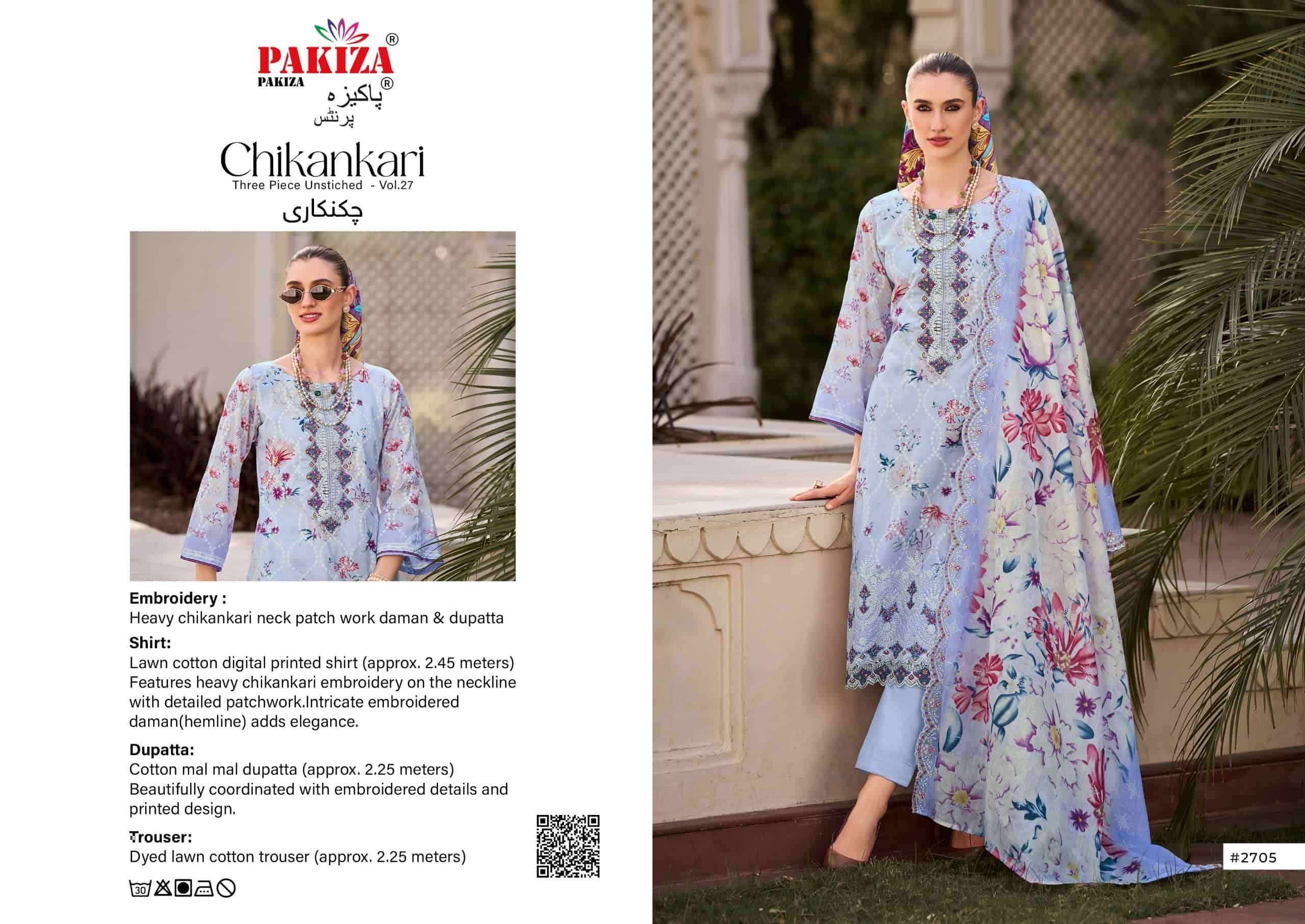 Pakiza chikankari Karachi cotton suit