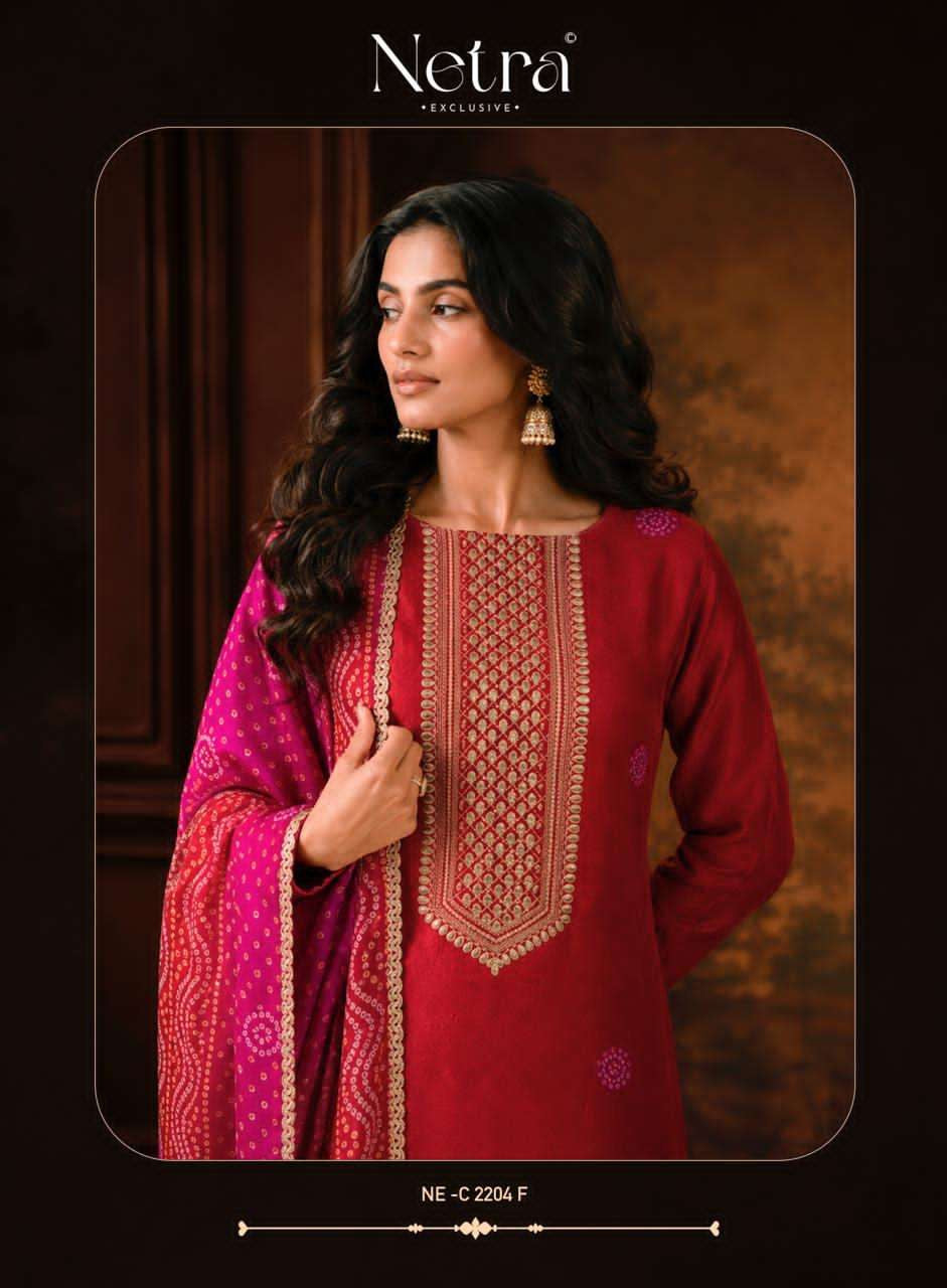 Product code:-(2001)Premium Pure Gajji Silk With Bandhani Print Or Embroidery Work And Fancy Lace Daman And Sleeves