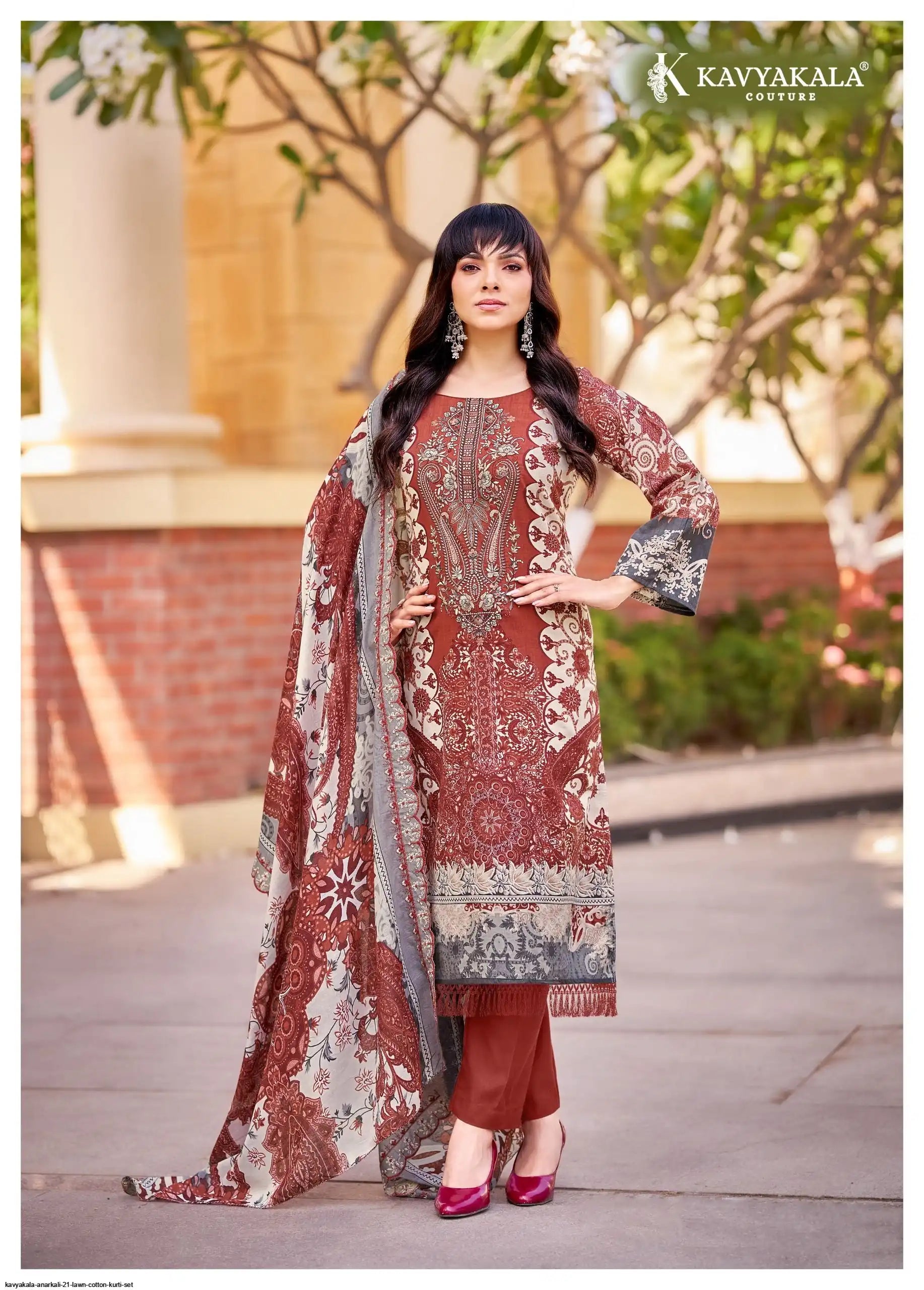 Kavyakala Anarkali (vol-21) pure cotton with pure cotton cutwork dupatta