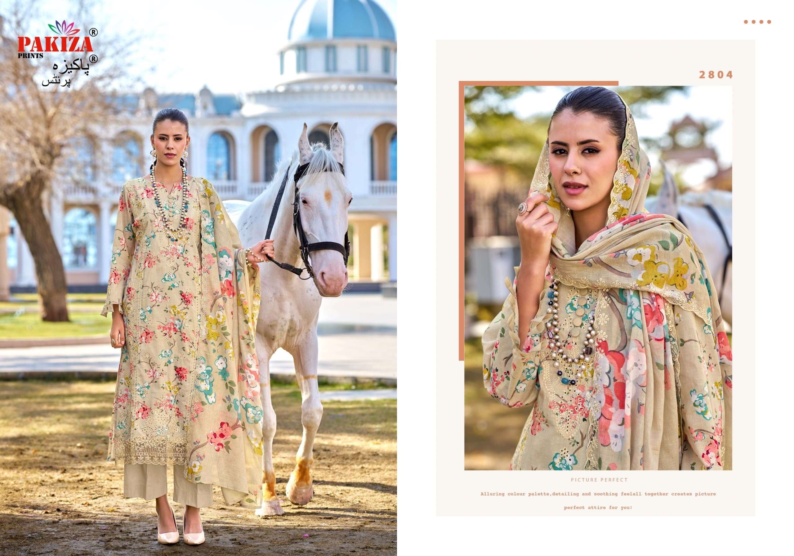 Pure cotton Karachi suit with heavy embroidery & pure cotton cutwork dupatta