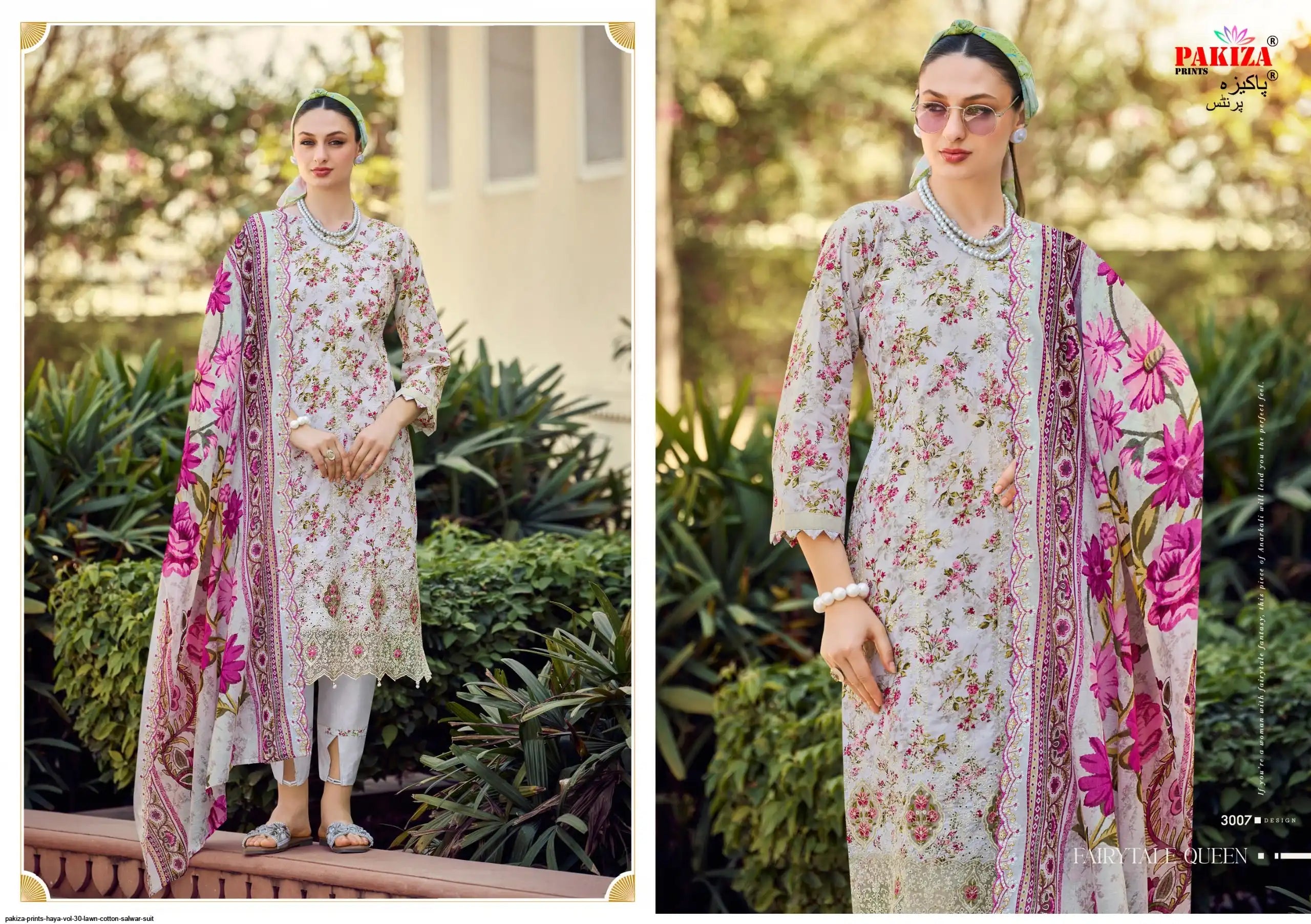 Pakiza haya vol-30(3006 to 3010)  pure cotton suit with heavy embroidery & pure cotton dupatta