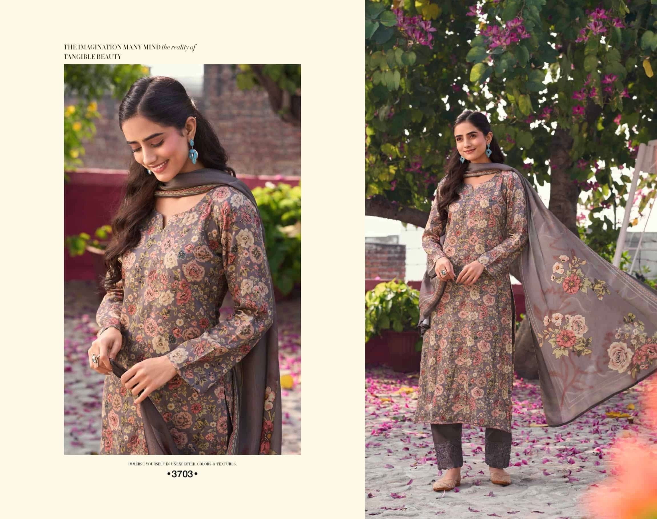 Pure jaam cotton suit with bottom patch work & pure muslin dupatta with digital print