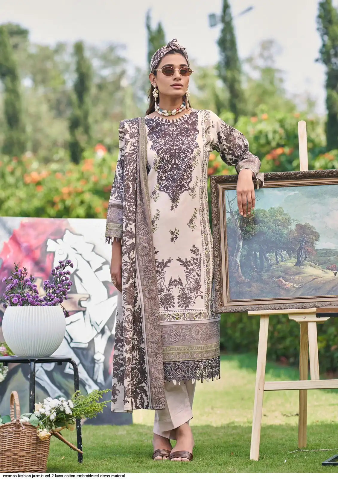🏷️Product code:-(JAZMIN) cosmos JAZMIN pure cotton Karachi style suit with neck patch work