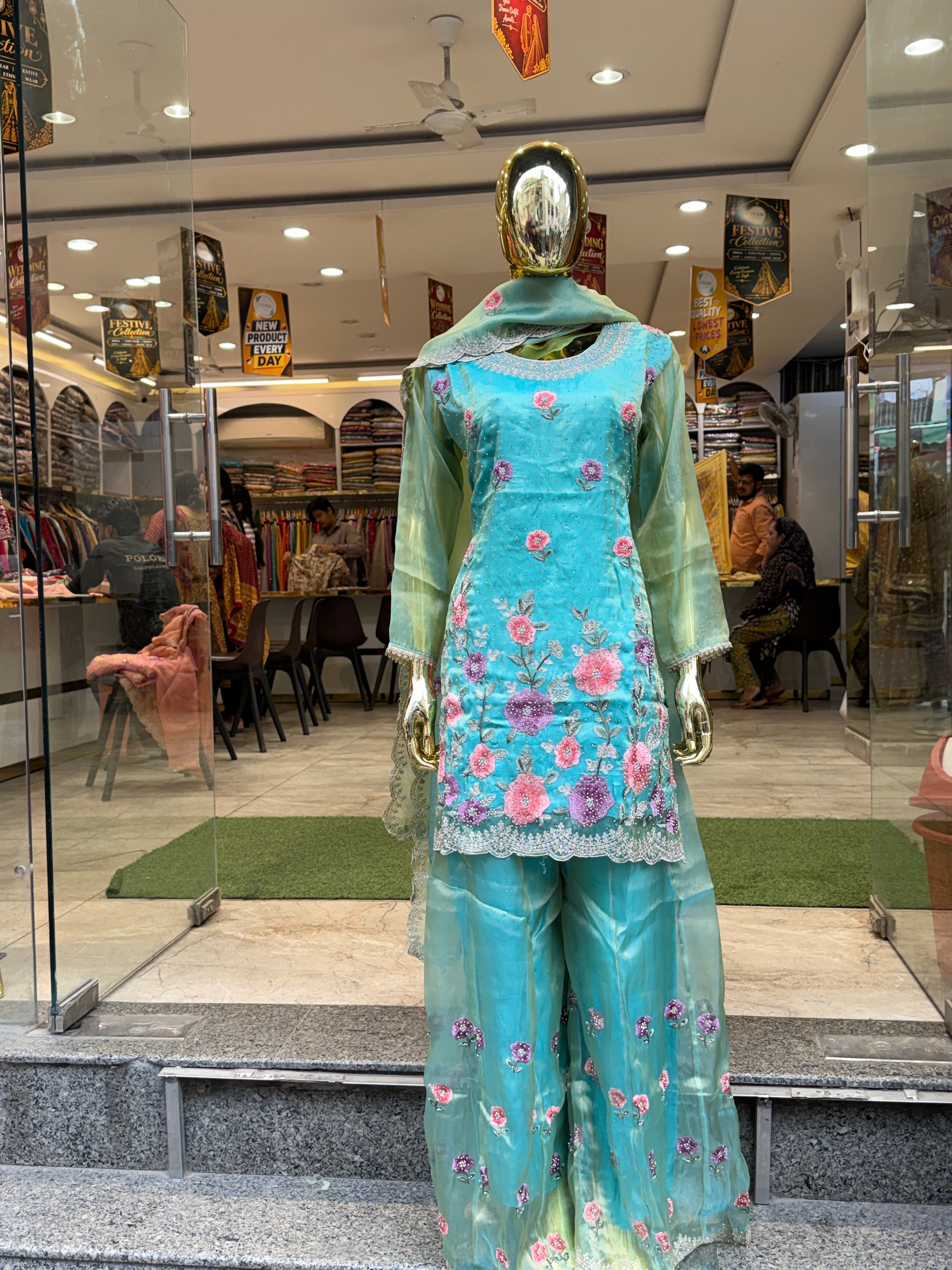 Product code 🏷️(kangna)Tissue Fabric Sharara Dress