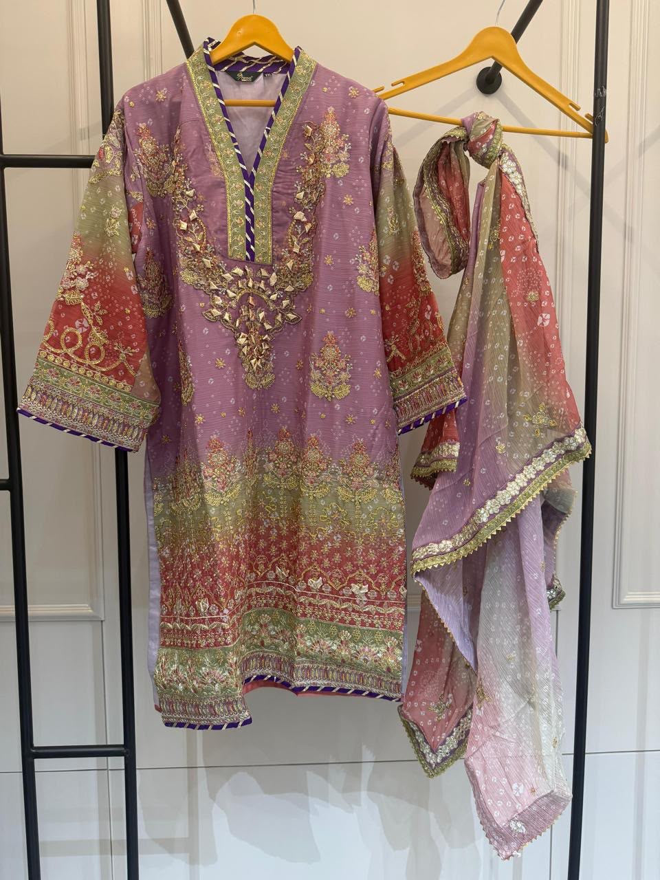 Product code:-(2501)Pure chiffon heavy party wear suit with gotta Patti work