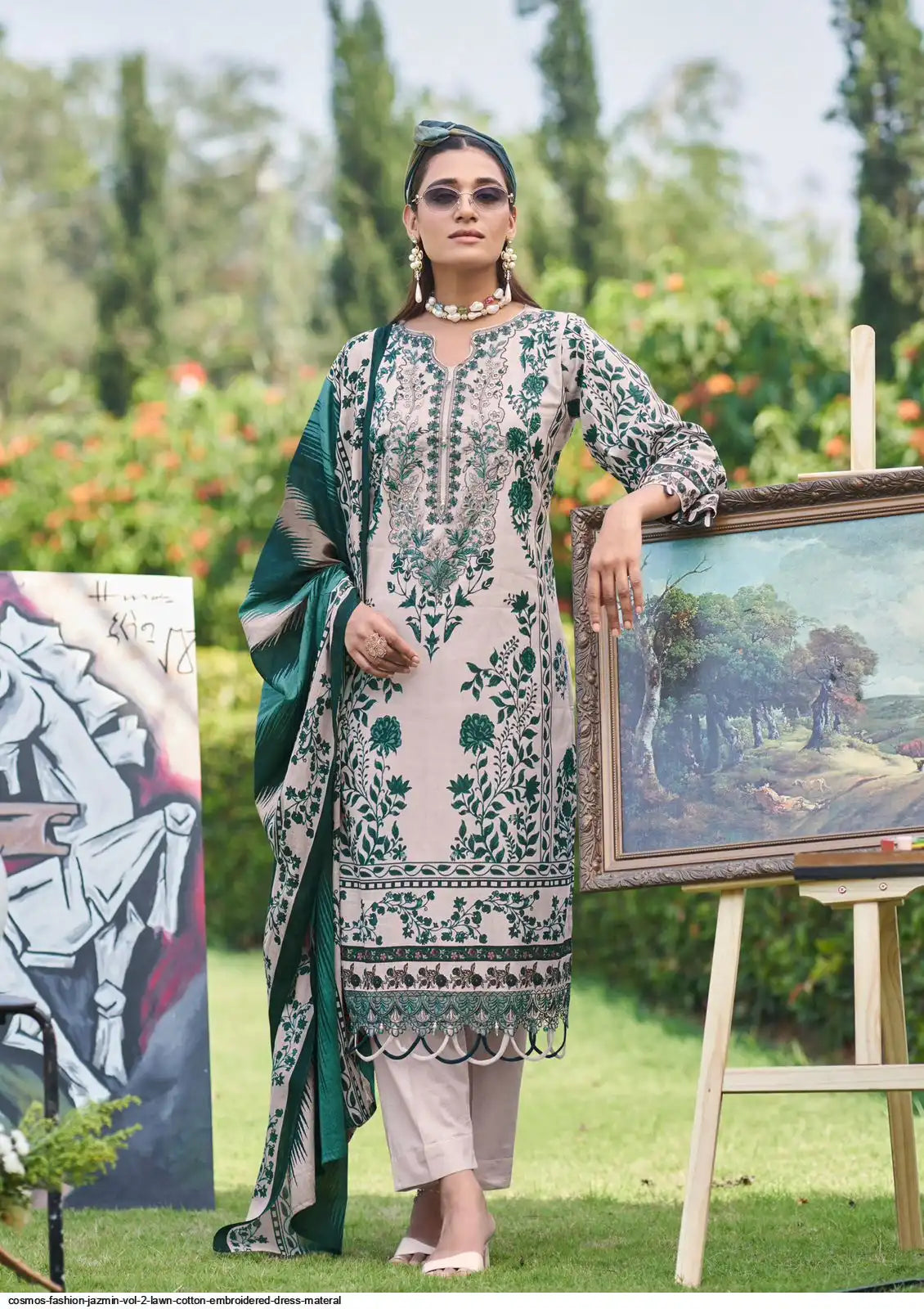 🏷️Product code:-(JAZMIN) cosmos JAZMIN pure cotton Karachi style suit with neck patch work