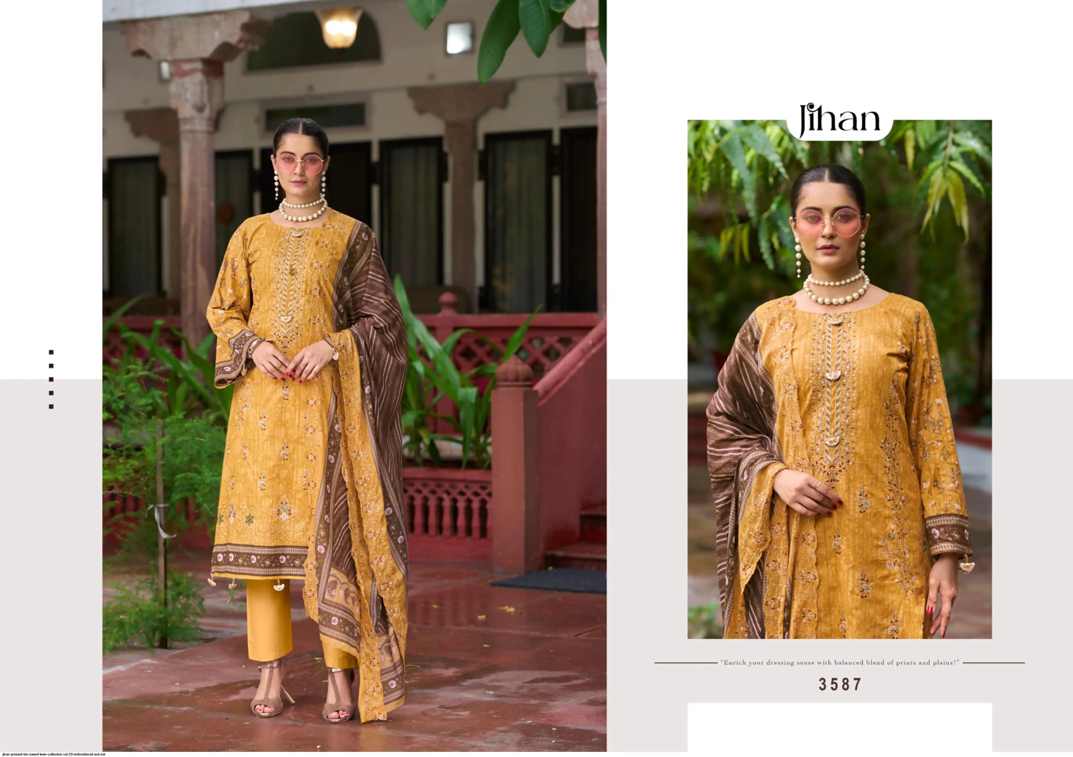 🏷️Product code:-(801) JIHAN(Binsaeed vol 20) heavy embroidery cotton suit