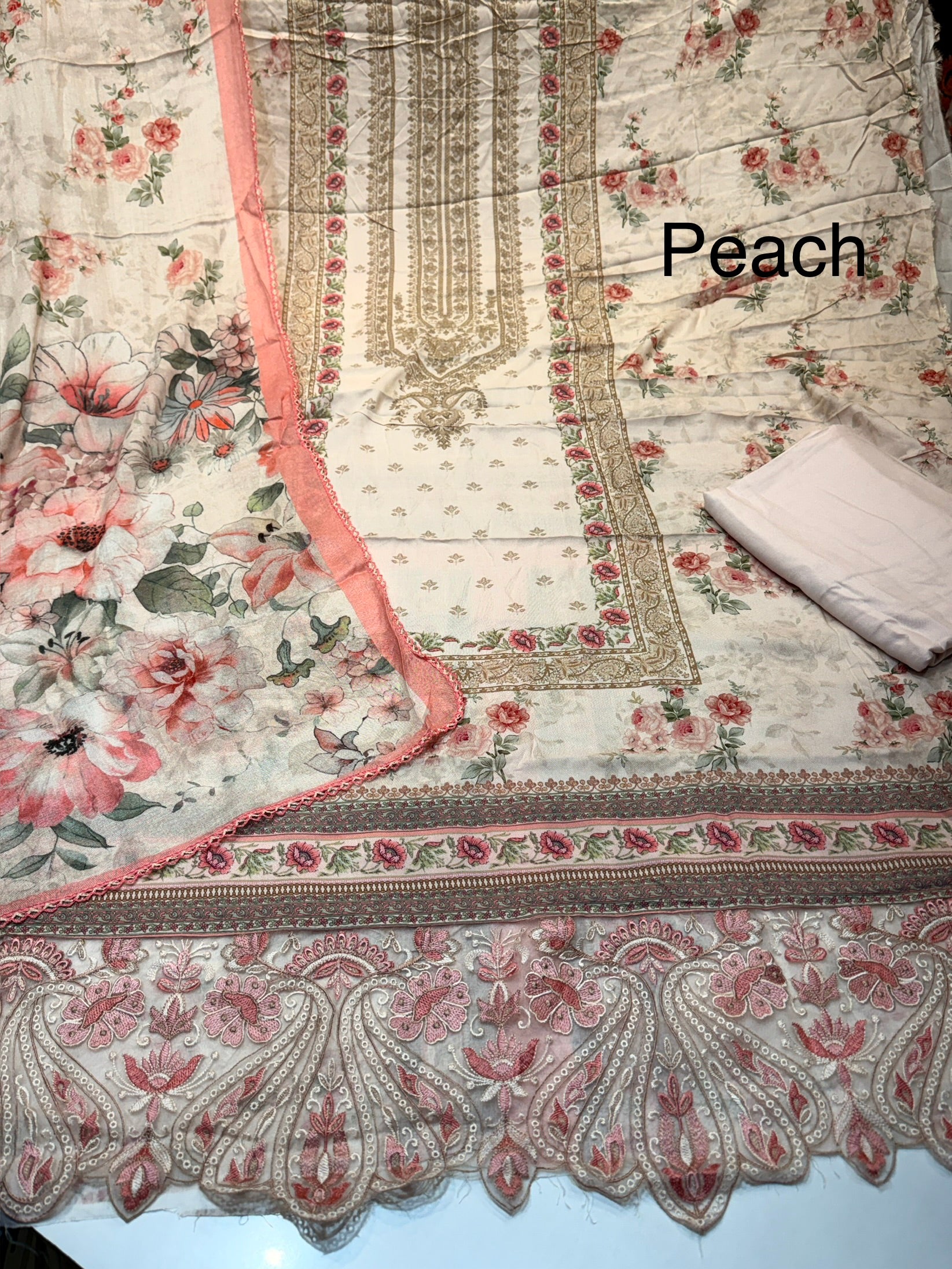 🏷️Product code(1201) Pure rayon heavy karachi lace work suit with pure rayon digital printed dupatta
