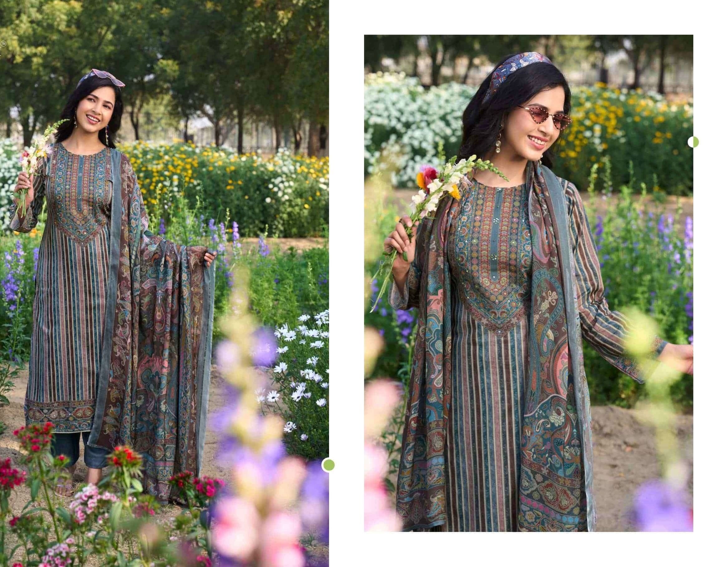 (Summer sale ) Pure lawn cotton Karachi suit with pure muslin digital printed dupatta