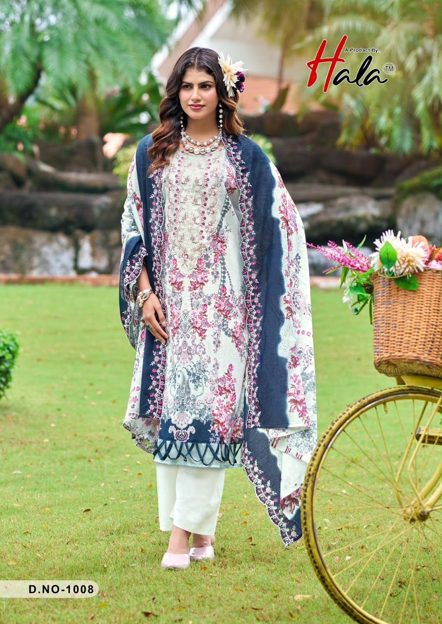 🏷️Hala Karachi cotton suit with heavy patch work & cutwork dupatta