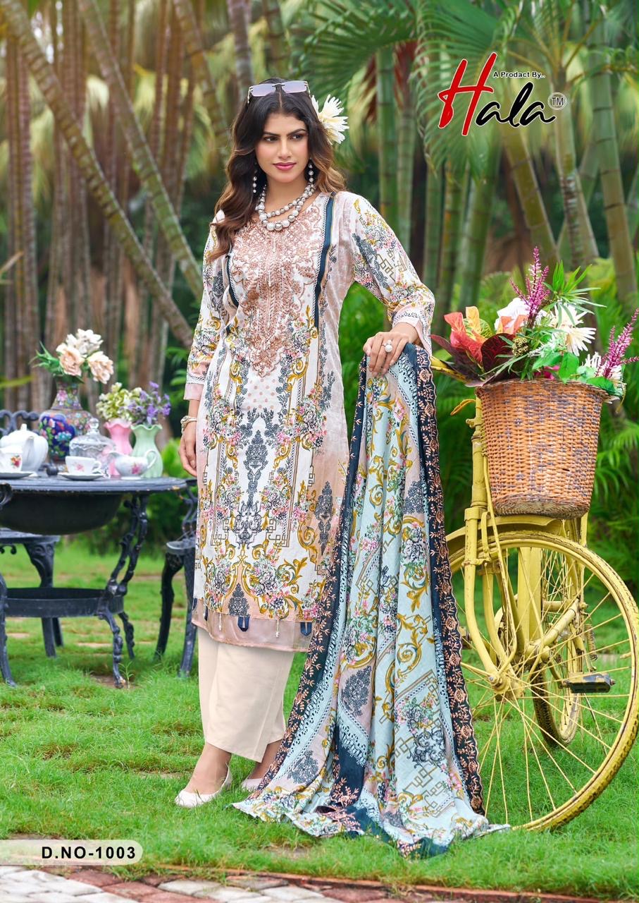 🏷️Hala Karachi cotton suit with heavy patch work & cutwork dupatta