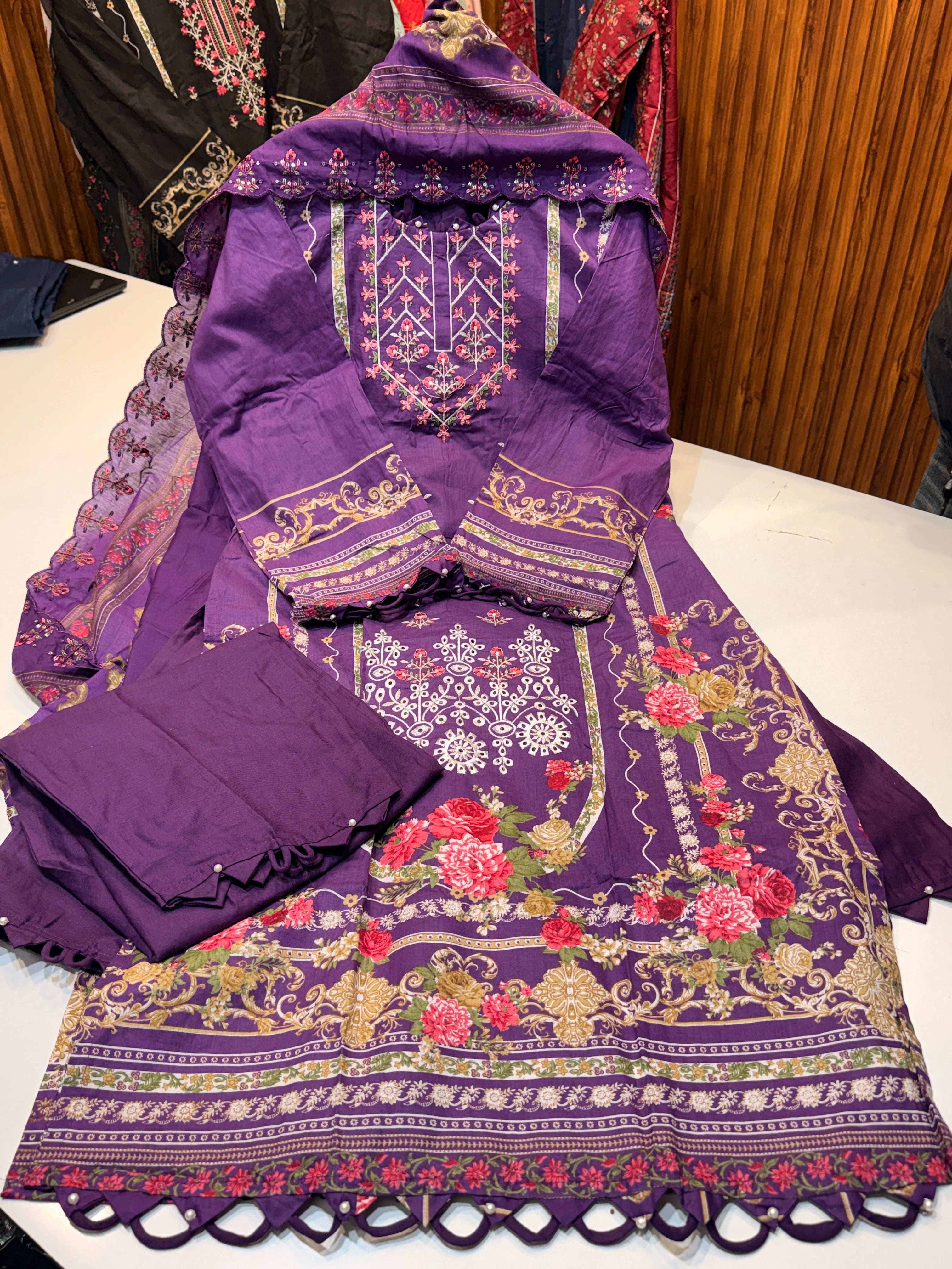 🏷️Product code(1299)Pure cotton ready to wear collection with heavy embroidery work