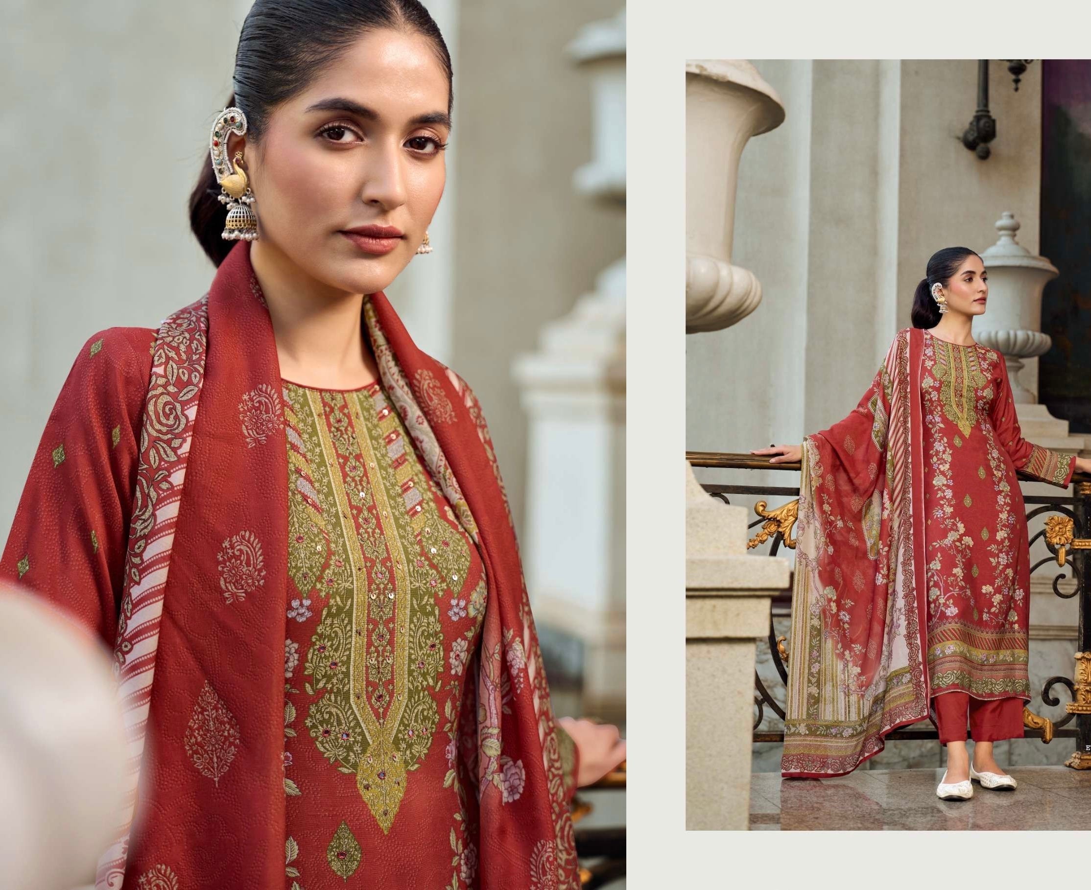 Pure muslin suit with handwork & pure muslin dupatta ❤️