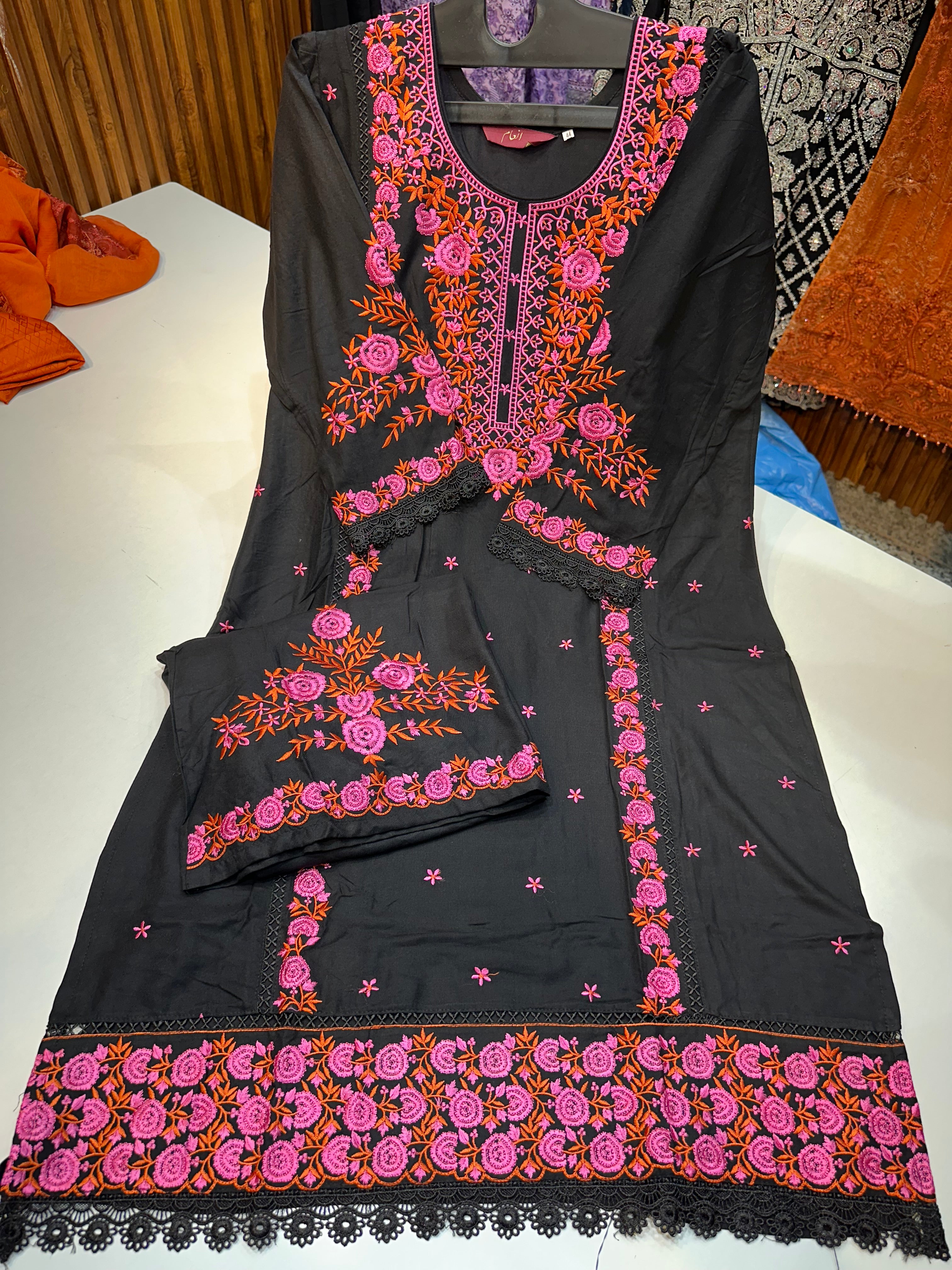 🏷️Product code:-(1301) Pure rayon heavy Kashmiri embroidery & plazo work