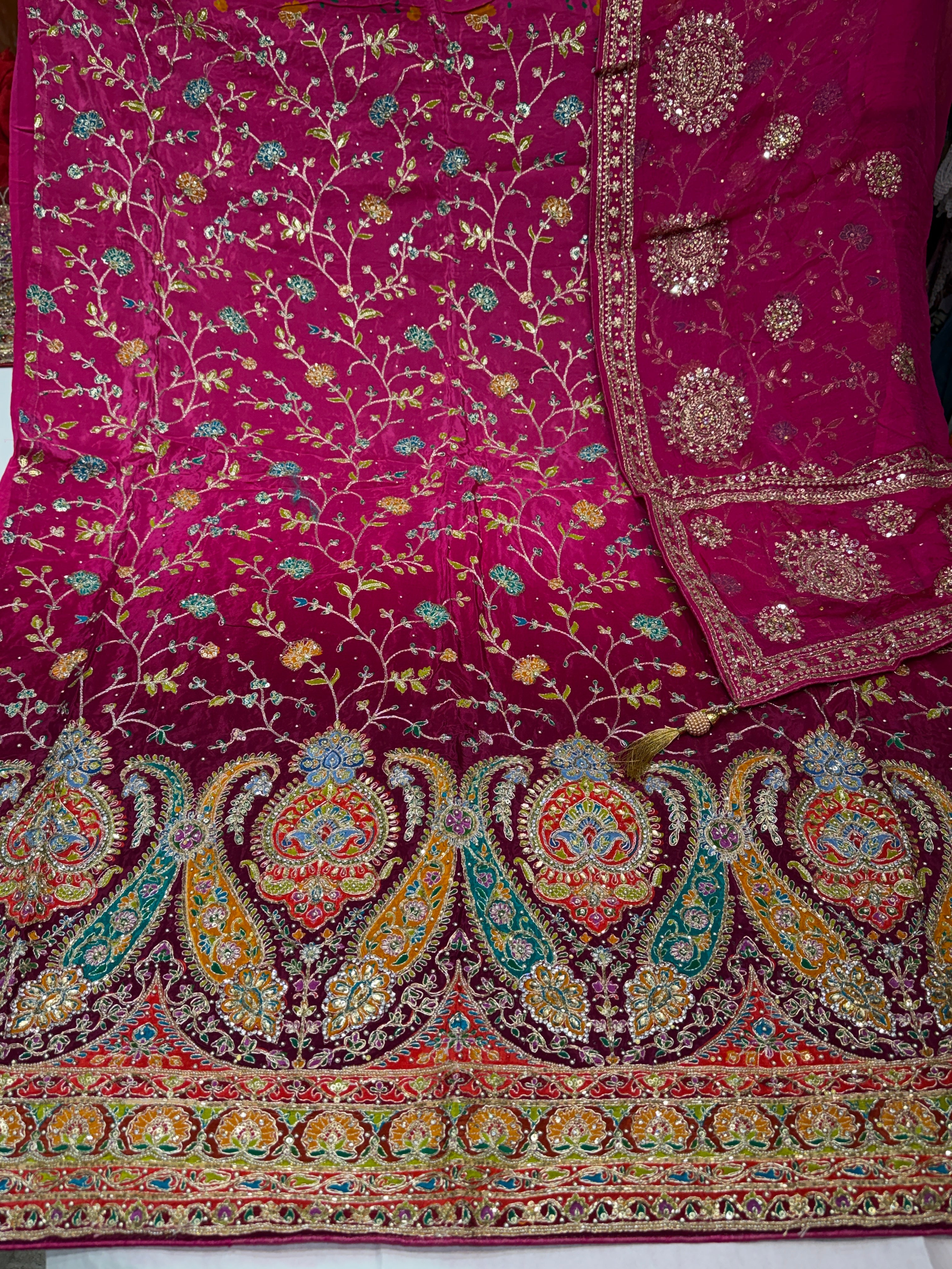 Pure natural crape with heavy handwork (PNC:-02)