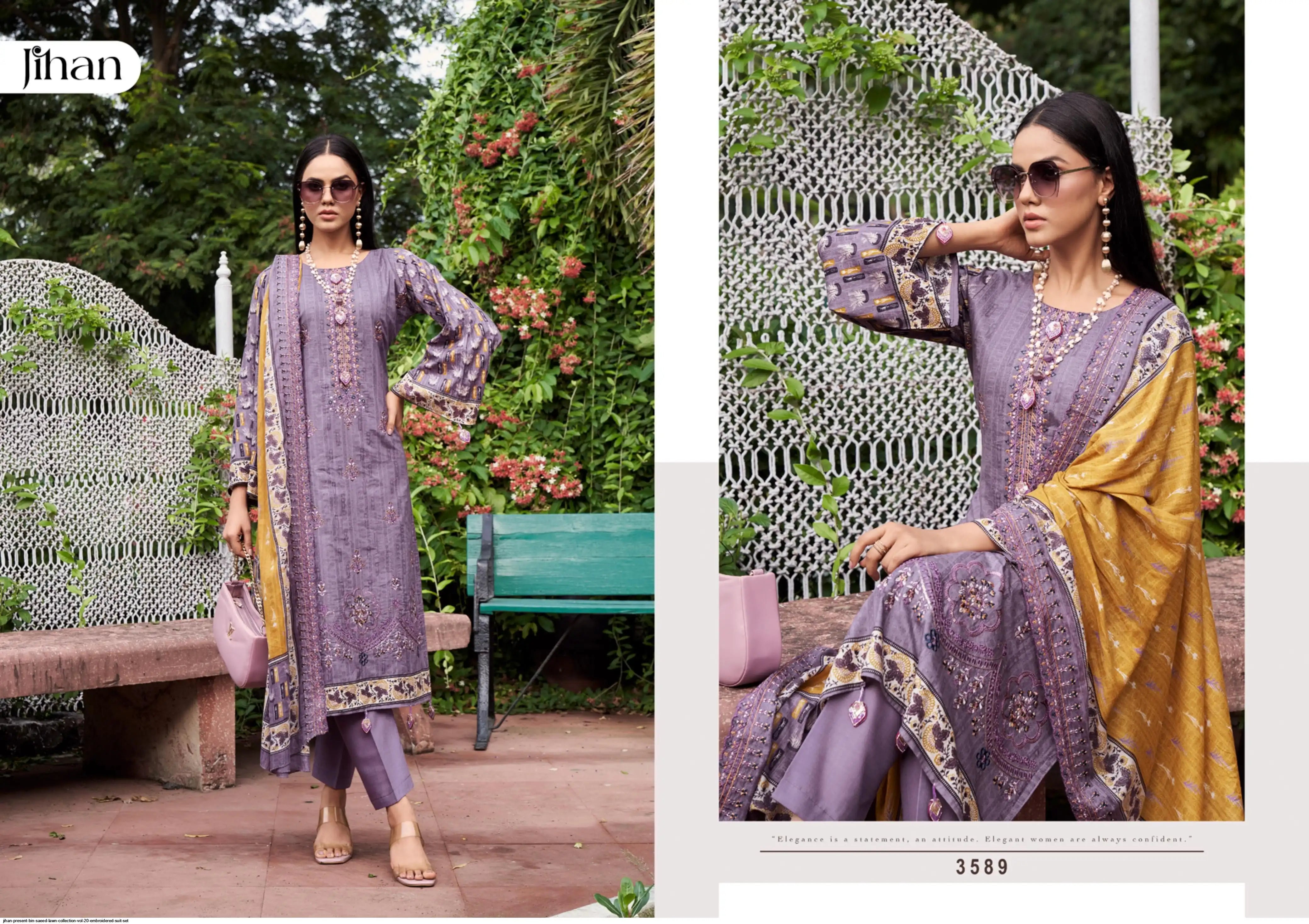 🏷️Product code:-(801) JIHAN(Binsaeed vol 20) heavy embroidery cotton suit