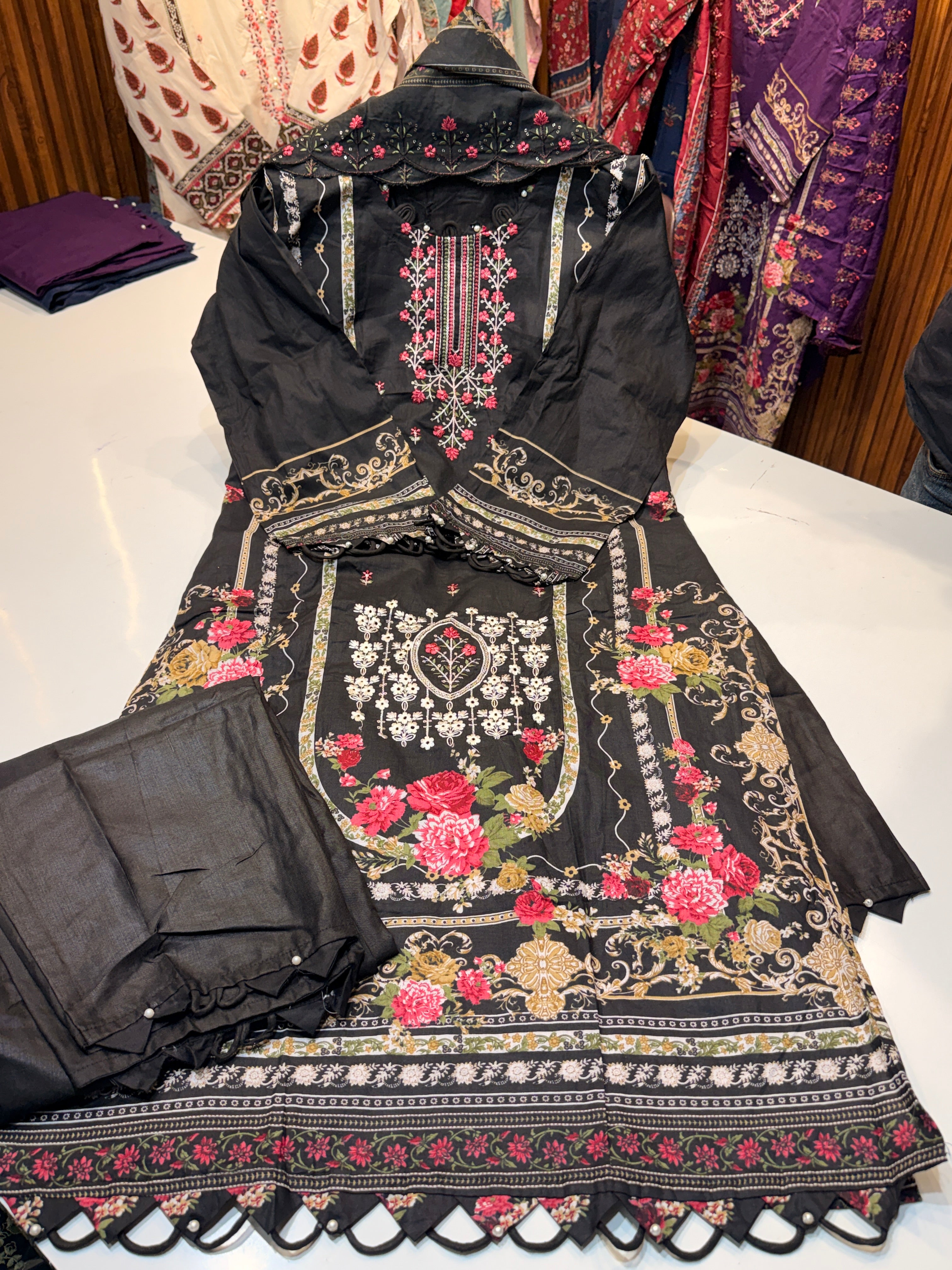 🏷️Product code(1299)Pure cotton ready to wear collection with heavy embroidery work
