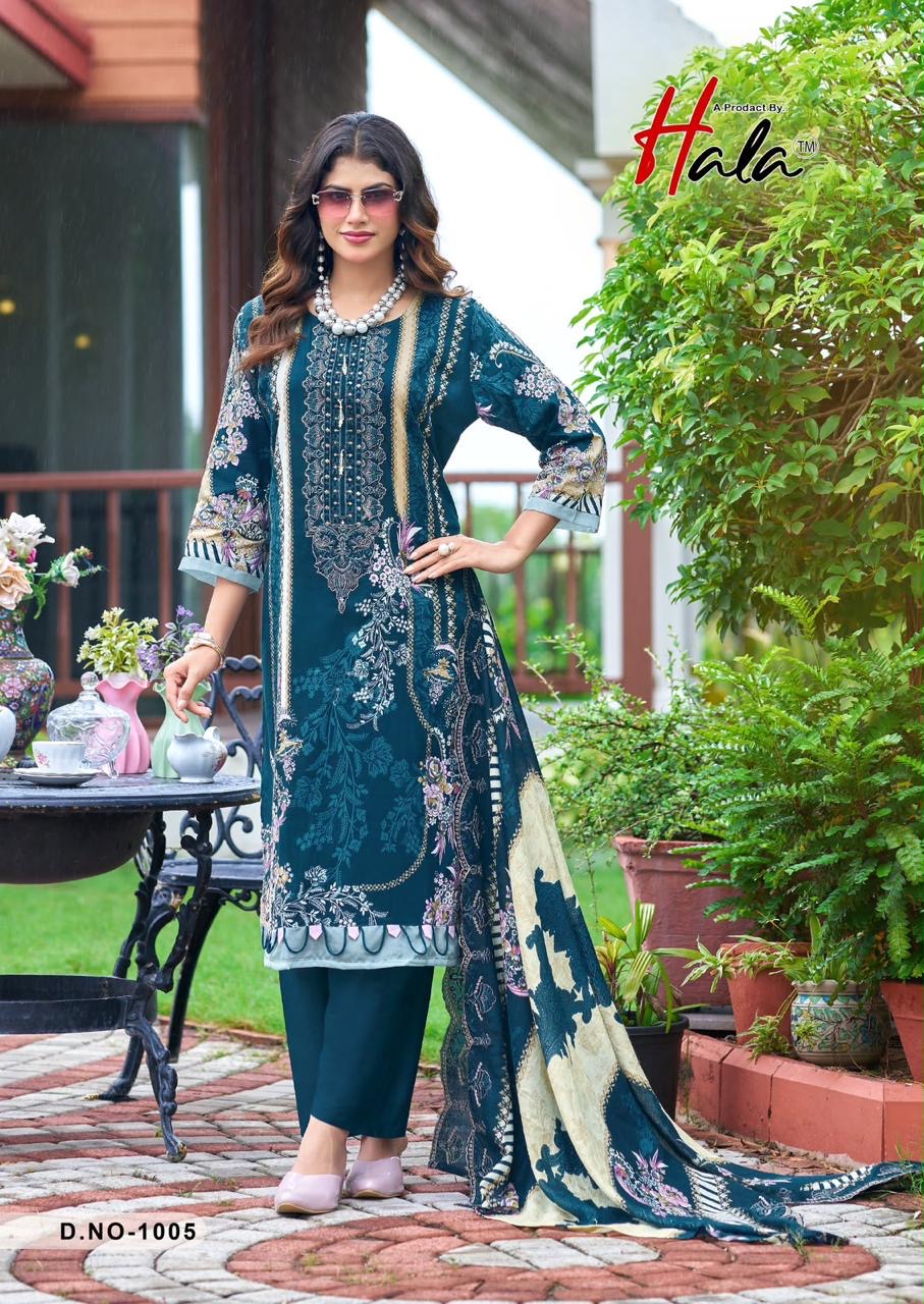🏷️Hala Karachi cotton suit with heavy patch work & cutwork dupatta