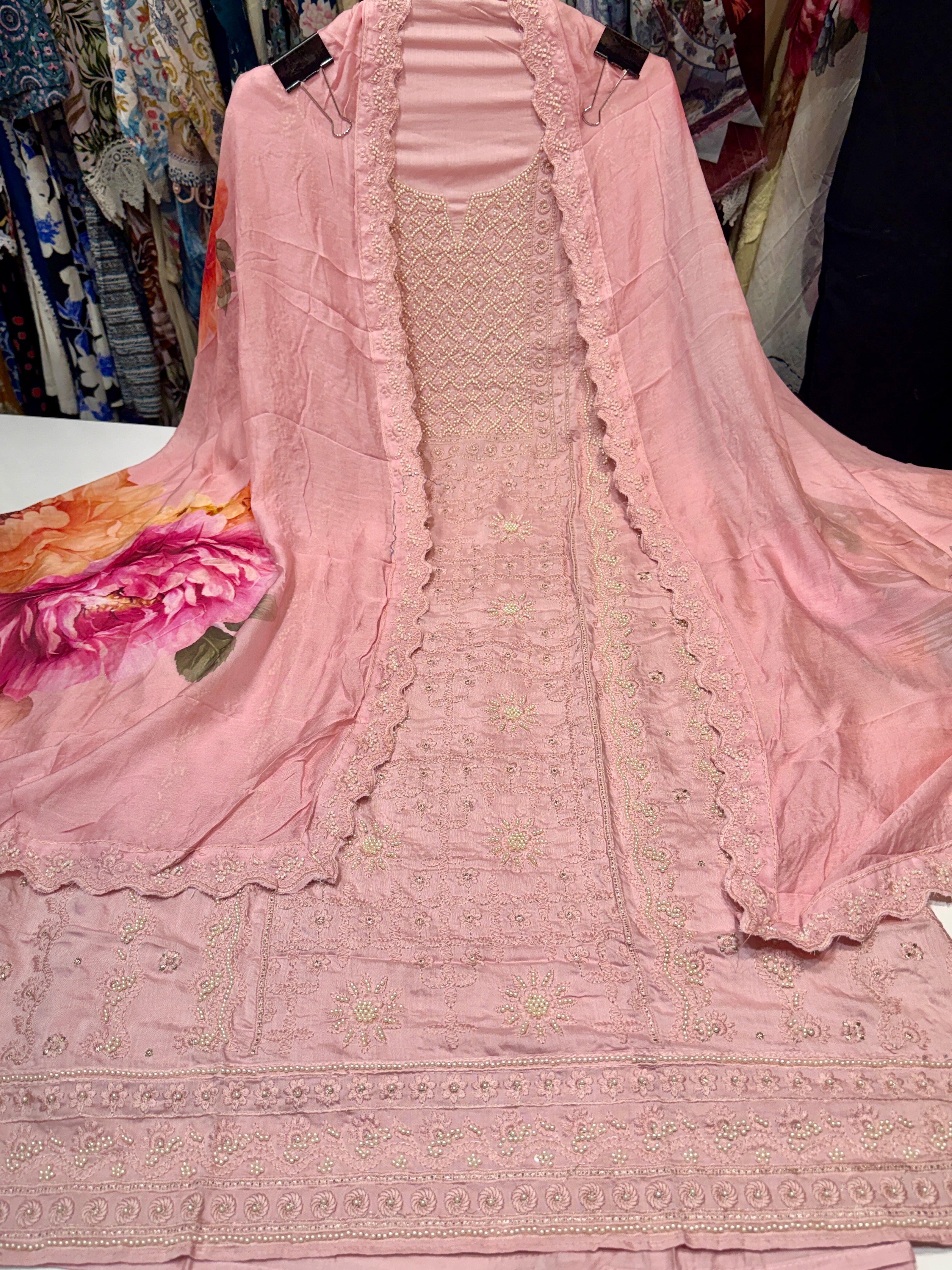RAKHI SPECIAL OFFER🔥 pure muslin suit with Lucknowi & handwork|| pure muslin digital printed dupatta