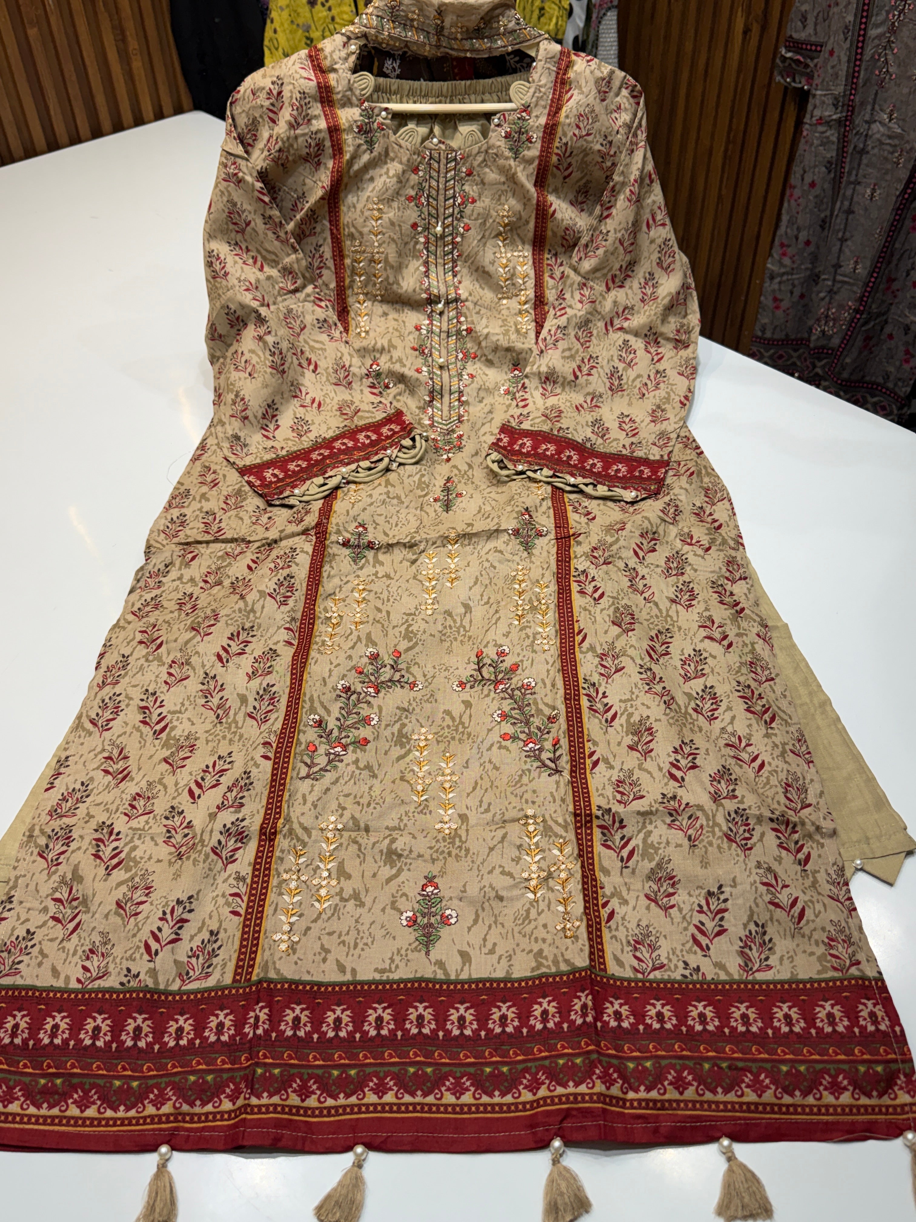 Product code:-(K-001) pure cotton Karachi stitched suit